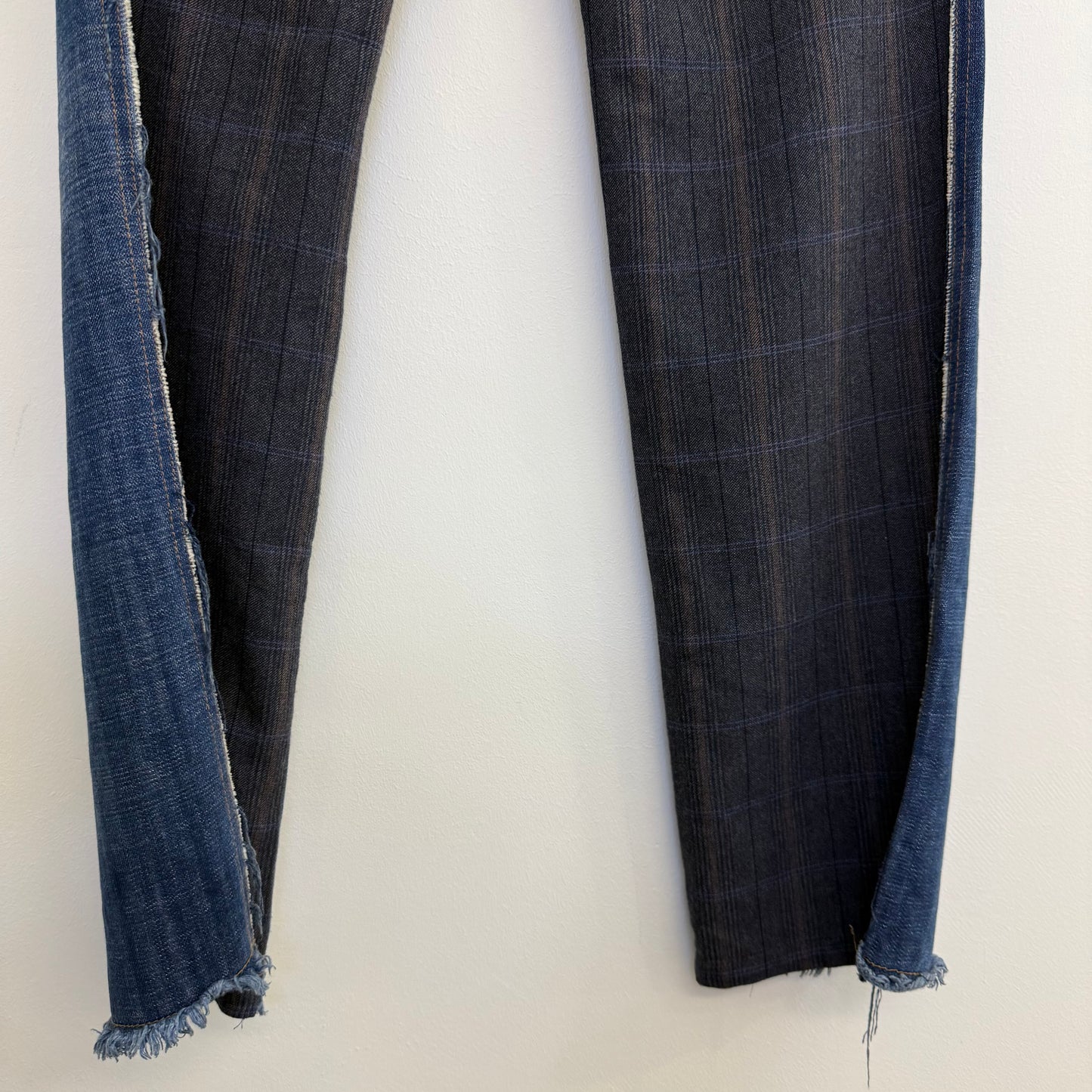 D&G Dolce & Gabbana Hybrid Denim-Checked Trousers