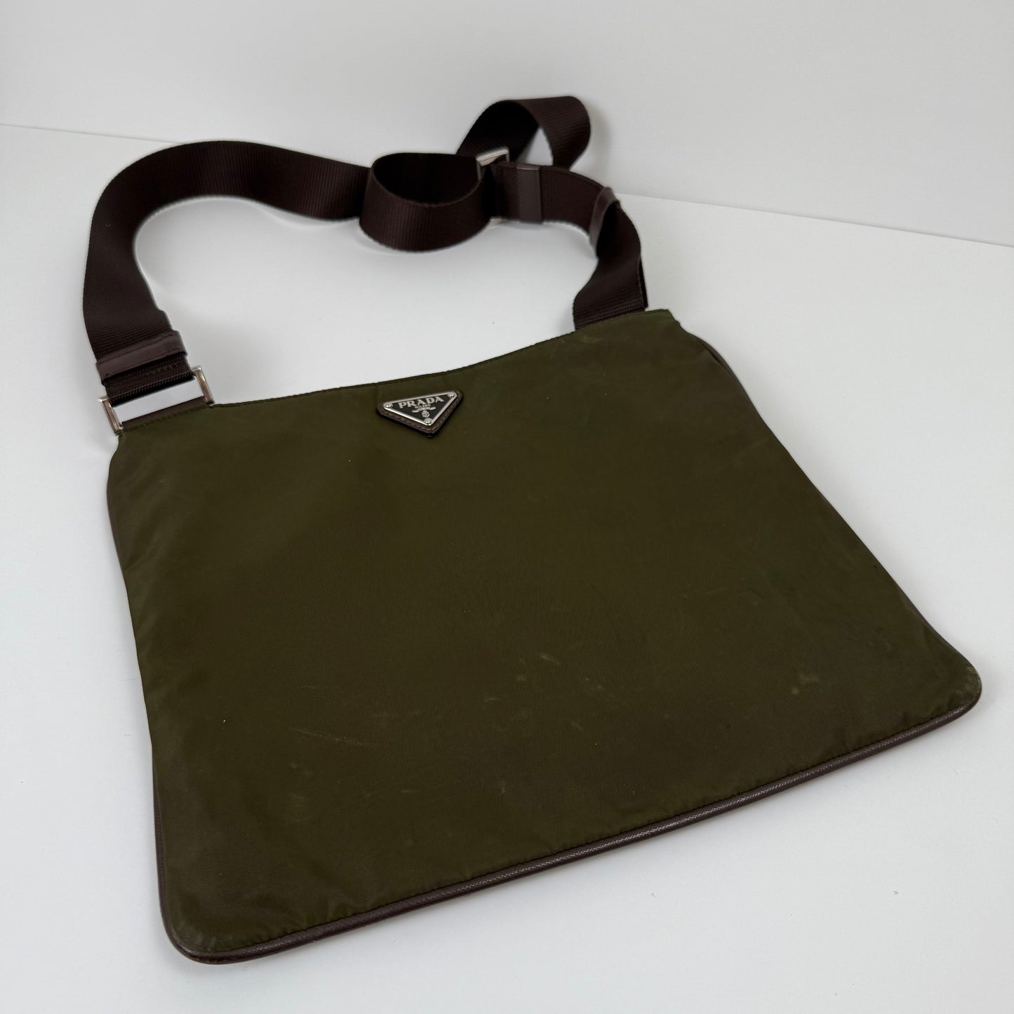 Prada Tessuto Crossbody Bag - Khaki Green