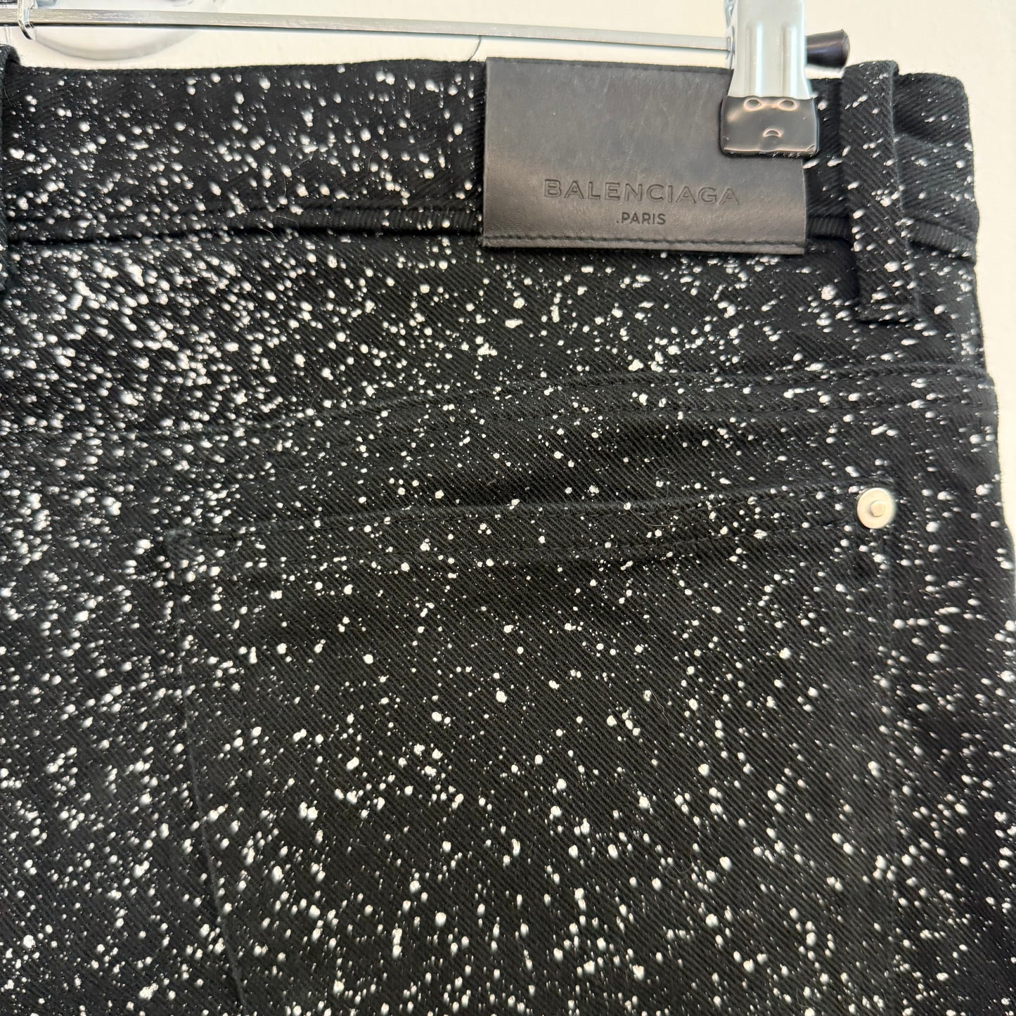Balenciaga jeans black with white speckles