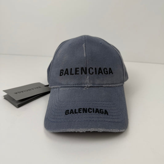 Balenciaga Embroidered Logo Distressed Cap (2023)