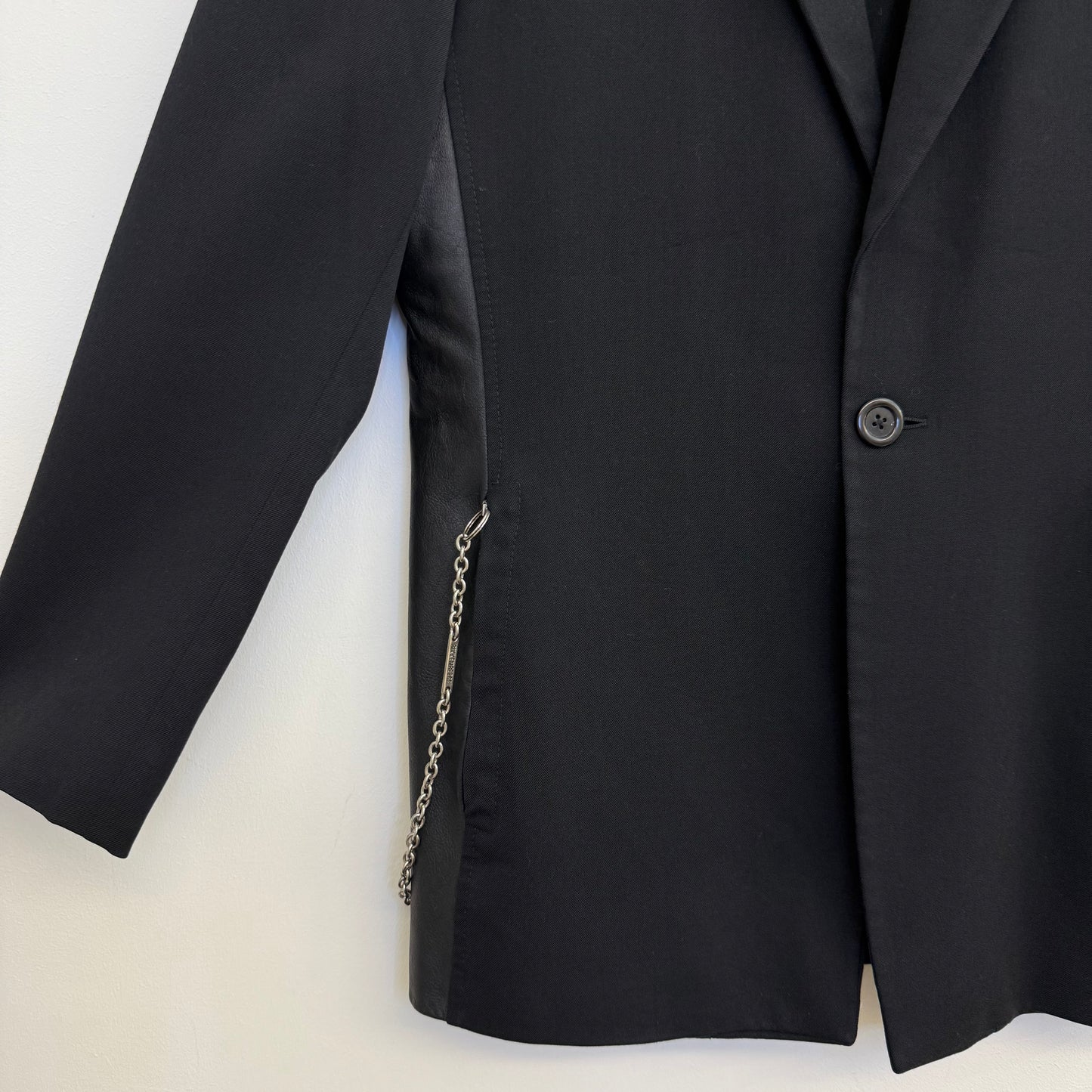 Dirk Bikkembergs 2-Piece Suit with Leather Inlay & Chain Detail