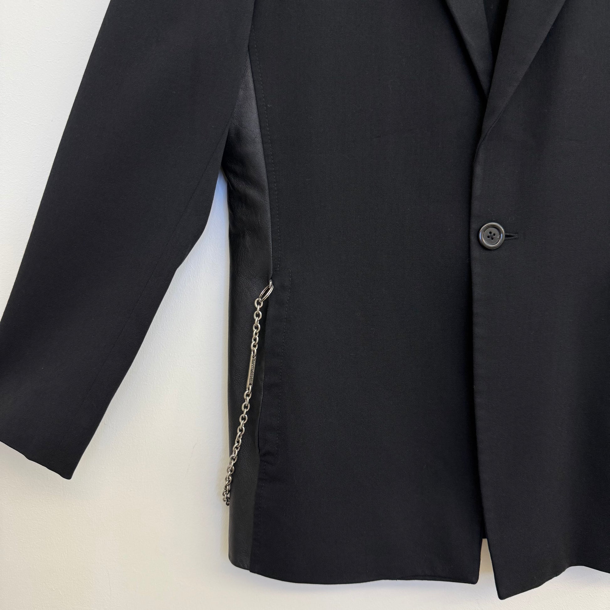 Dirk Bikkembergs 2-Piece Suit with Leather Inlay & Chain Detail