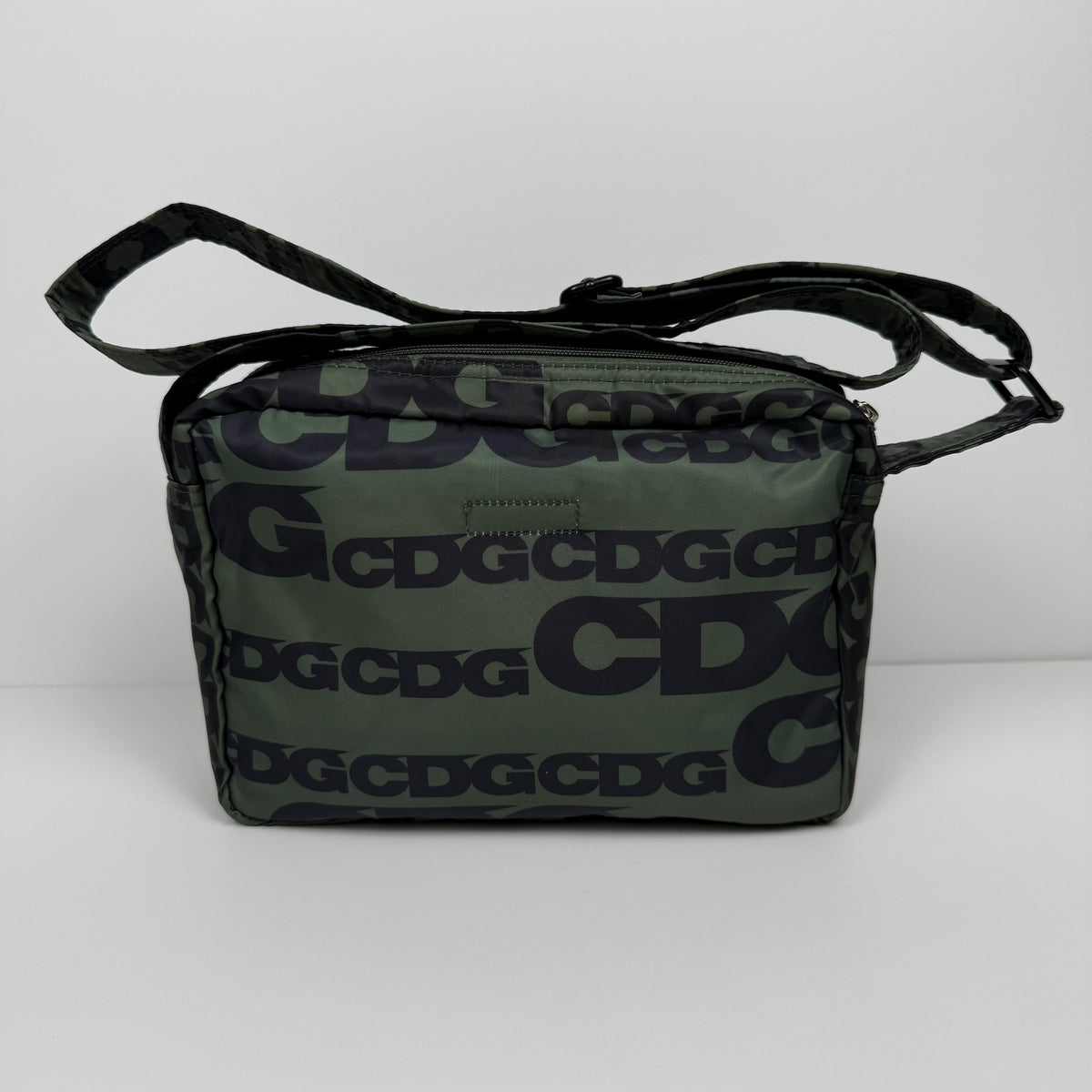 CDG x Porter (Yoshida & Co.) Logo Print Shoulder Bag — Olive/Black