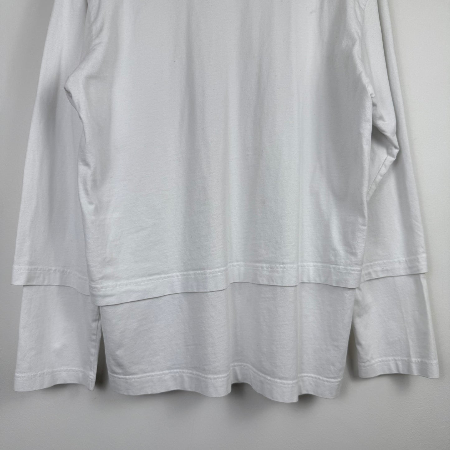Comme des Garçons SHIRT Double Layer White Long Sleeve Tee