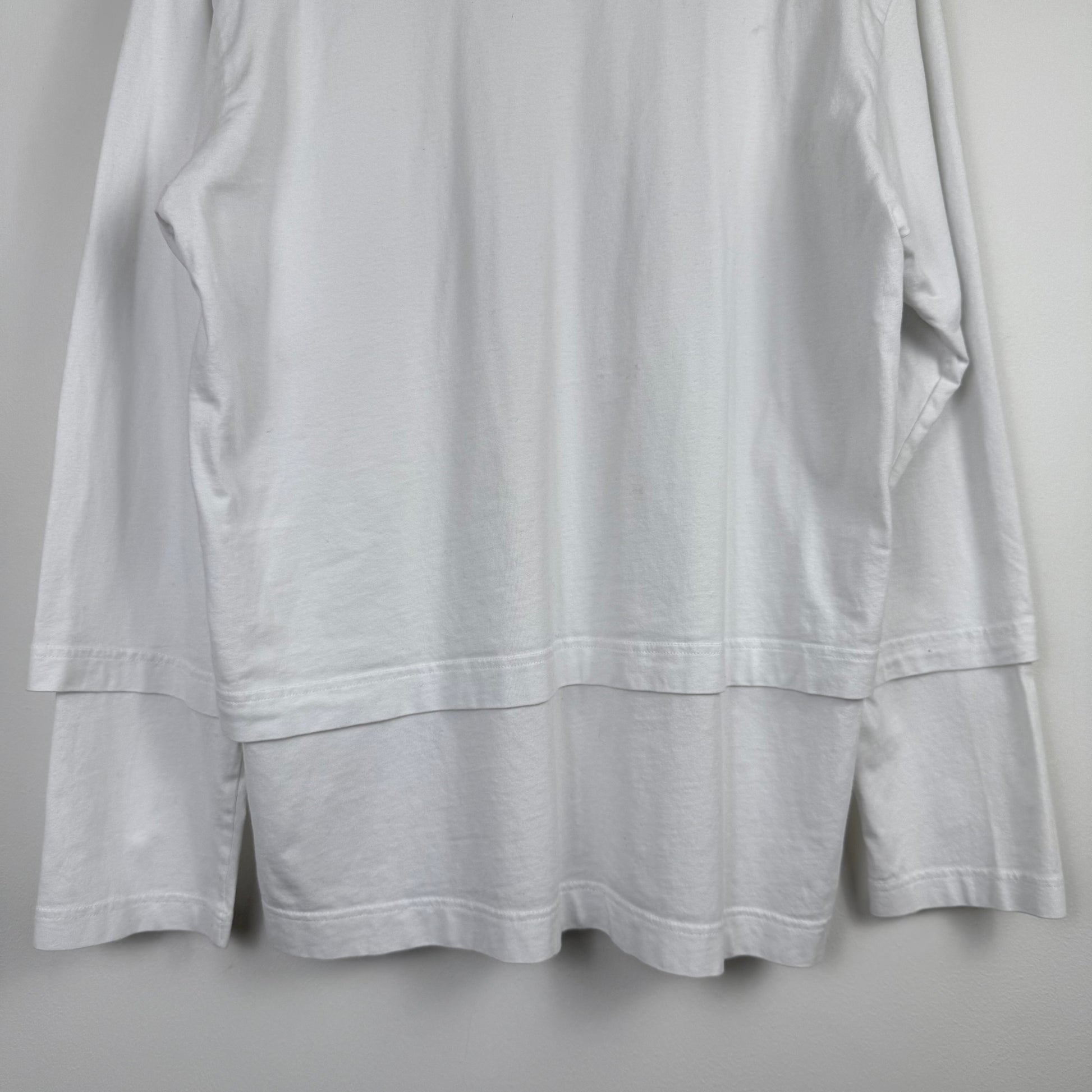 Comme des Garçons SHIRT Double Layer White Long Sleeve Tee