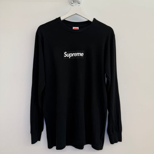 Supreme box logo black long sleeve shirt