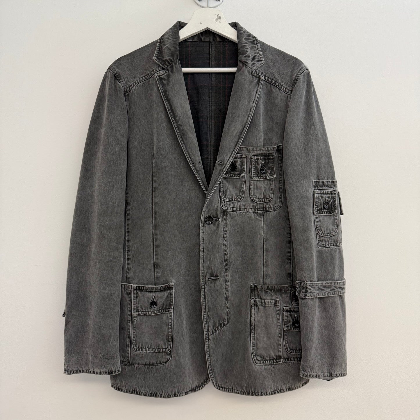 Dolce & Gabbana grey denim cargo blazer