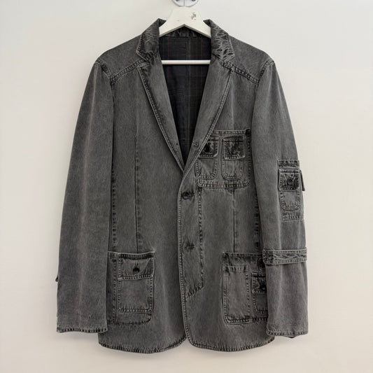 Dolce & Gabbana grey denim cargo blazer
