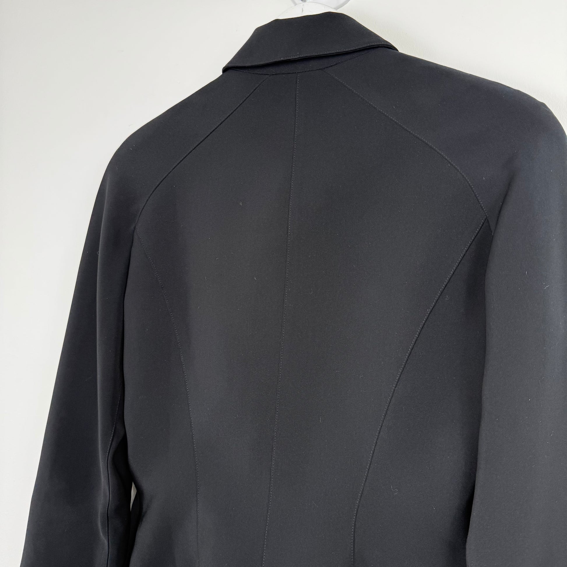 Mugler Structured Black Blazer with Zipper Cuffs
