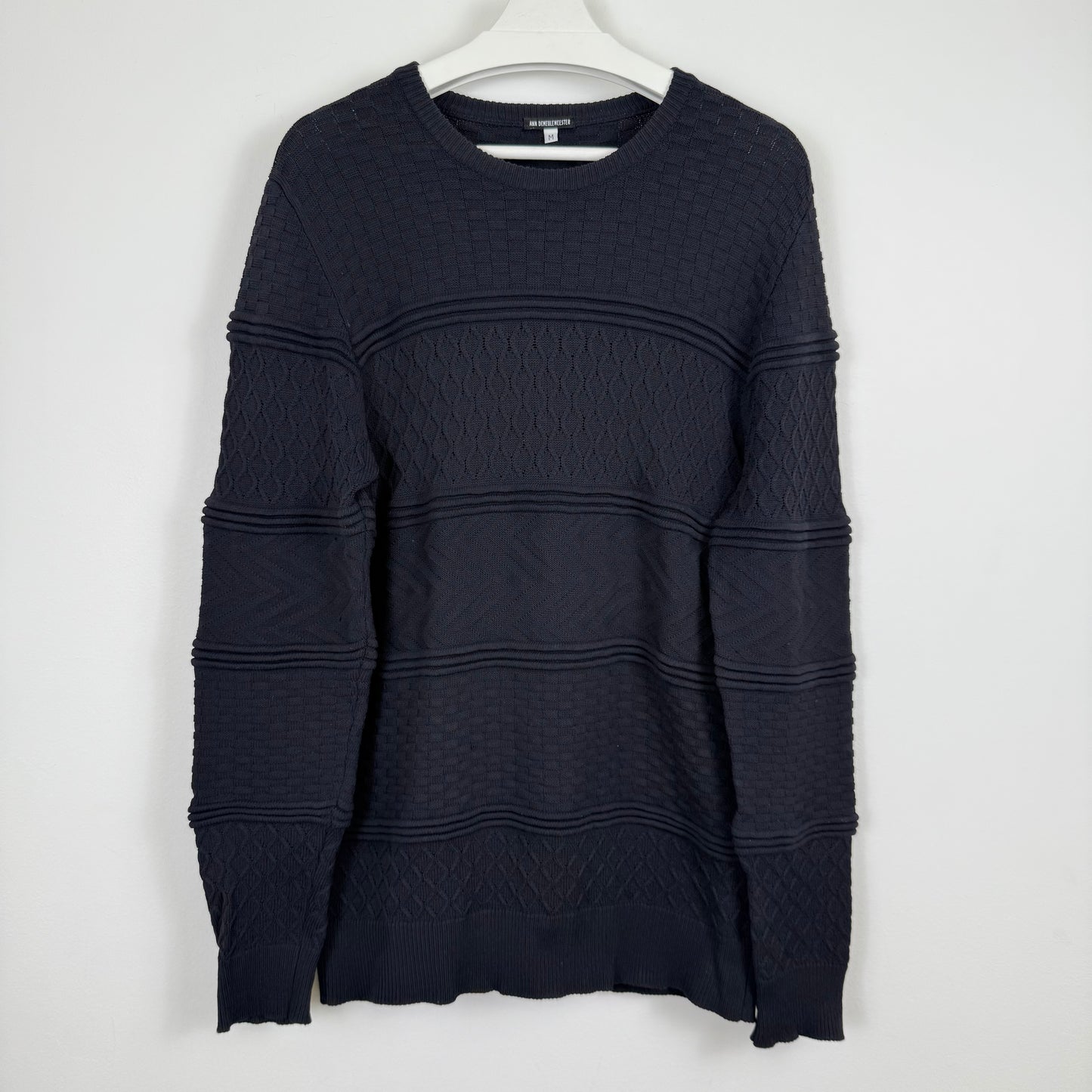 Ann Demeulemeester A/W12 textured panel knit sweater