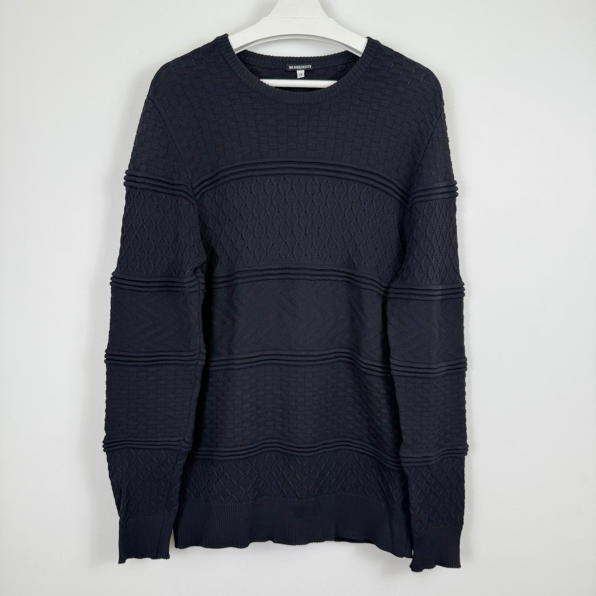 Ann Demeulemeester A/W12 textured panel knit sweater