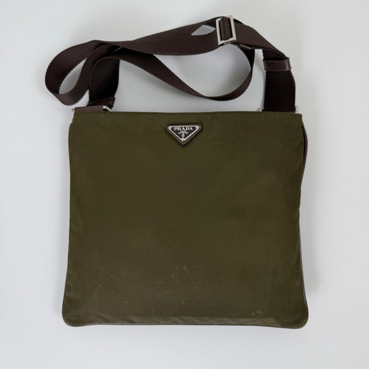 Prada Tessuto Crossbody Bag - Khaki Green