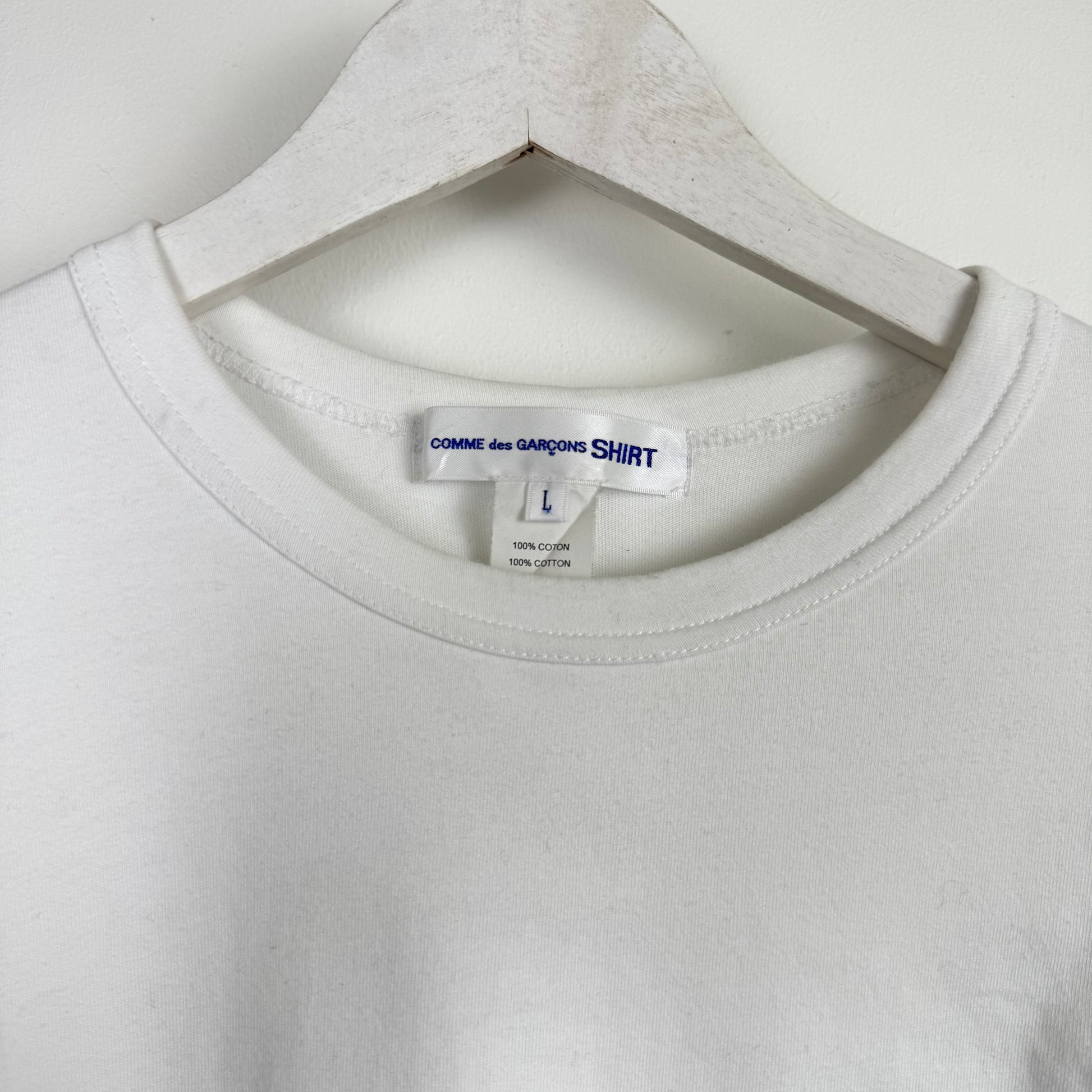 Comme des Garçons SHIRT Double Layer White Long Sleeve Tee