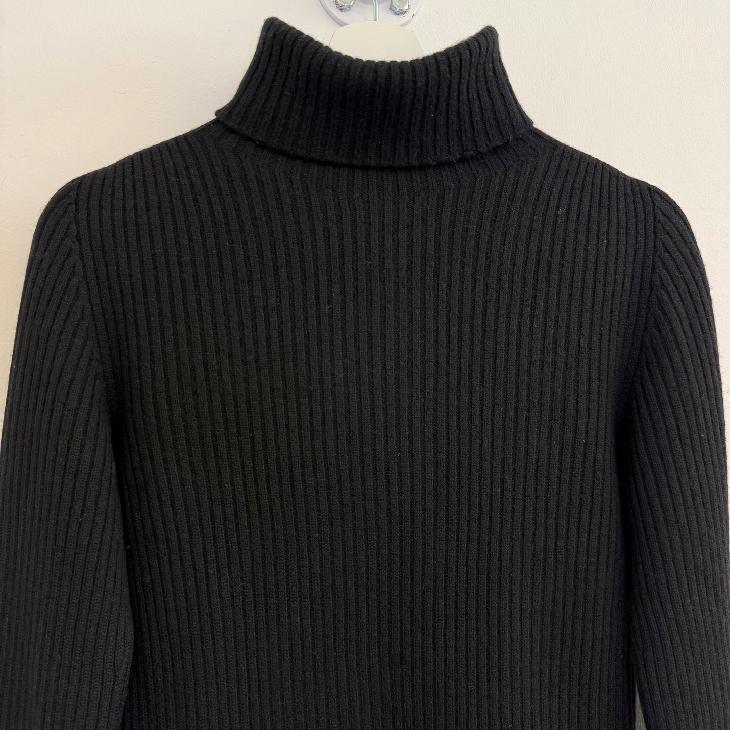 Jean Paul Gaultier Black knitted sweater with turtle neck