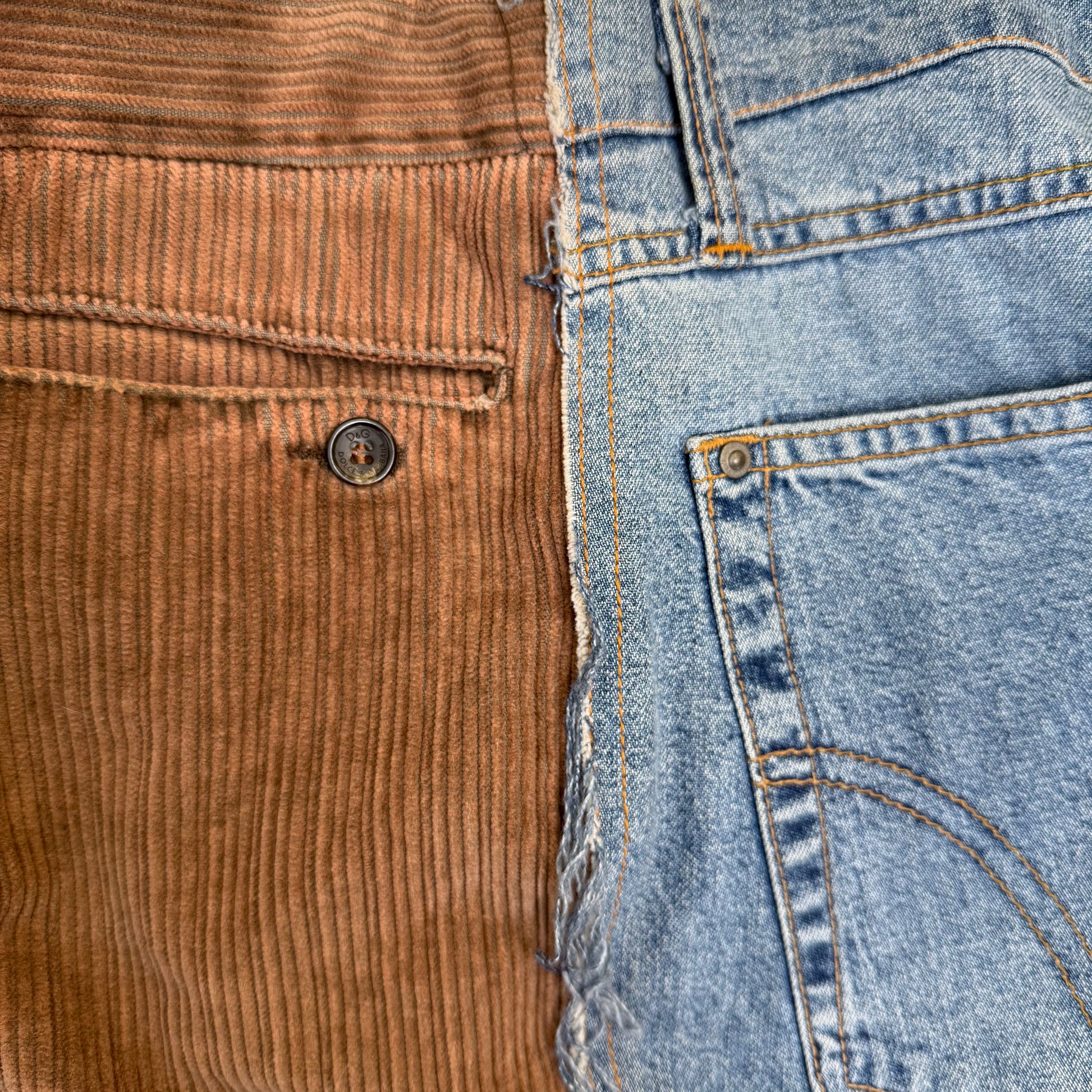 D&G Dolce & Gabbana Hybrid Corduroy-Denim Pants