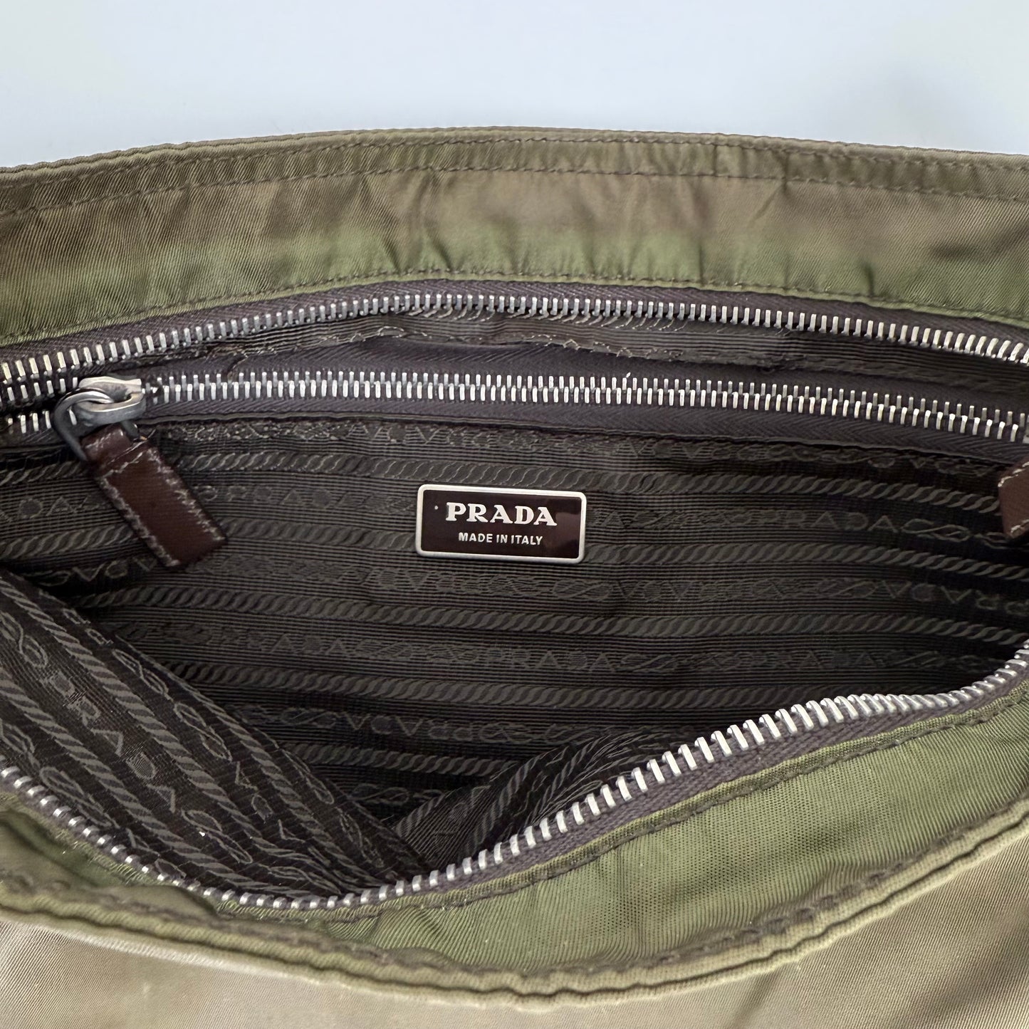 Prada Tessuto Crossbody Bag - Khaki Green