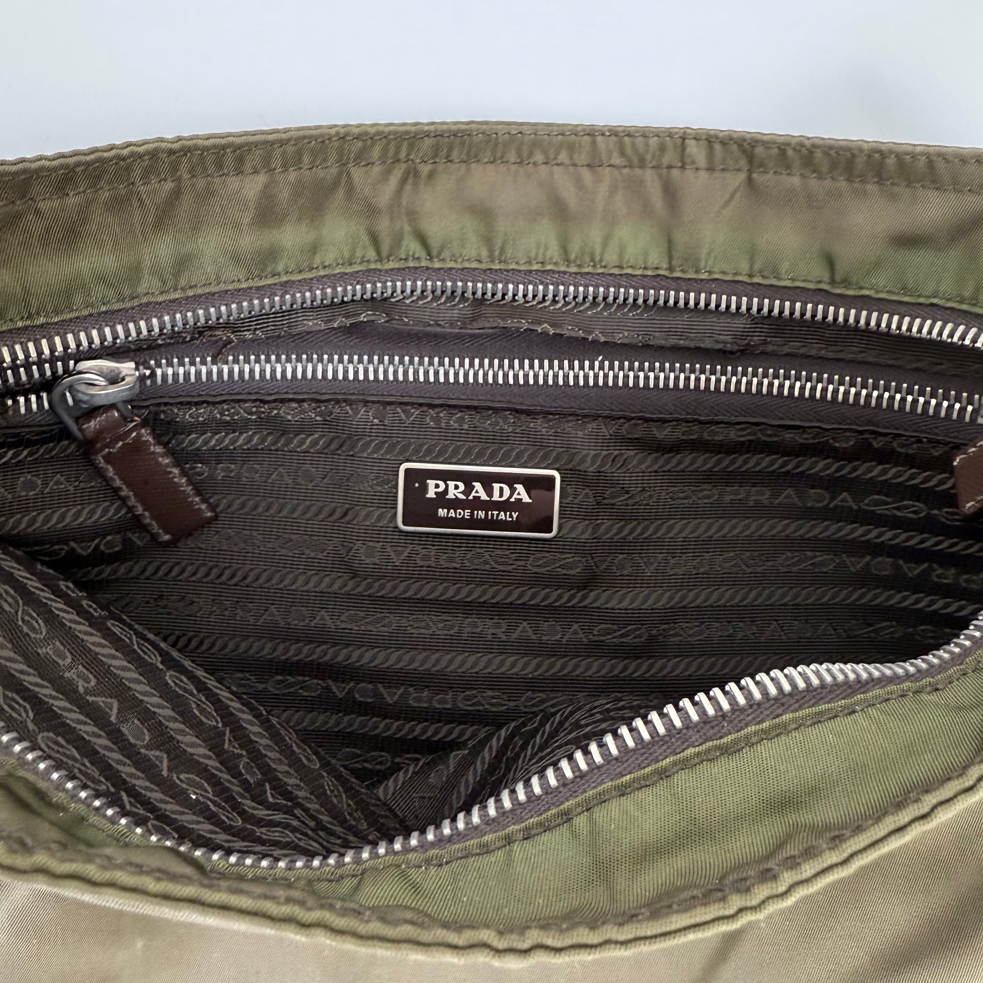 Prada Tessuto Crossbody Bag - Khaki Green