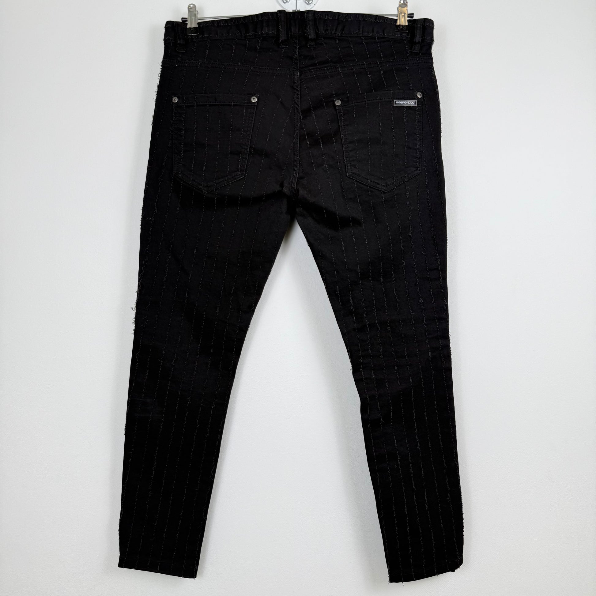Dolce & Gabbana '14 Gold' Distressed Striped Denim **