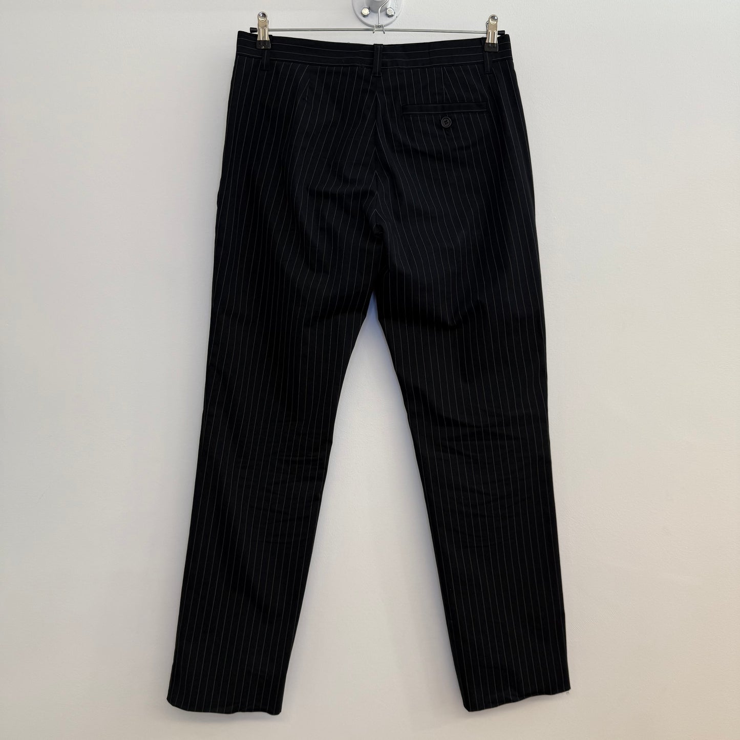 Bikkembergs 2-pieces suit, black with white chalkstripes