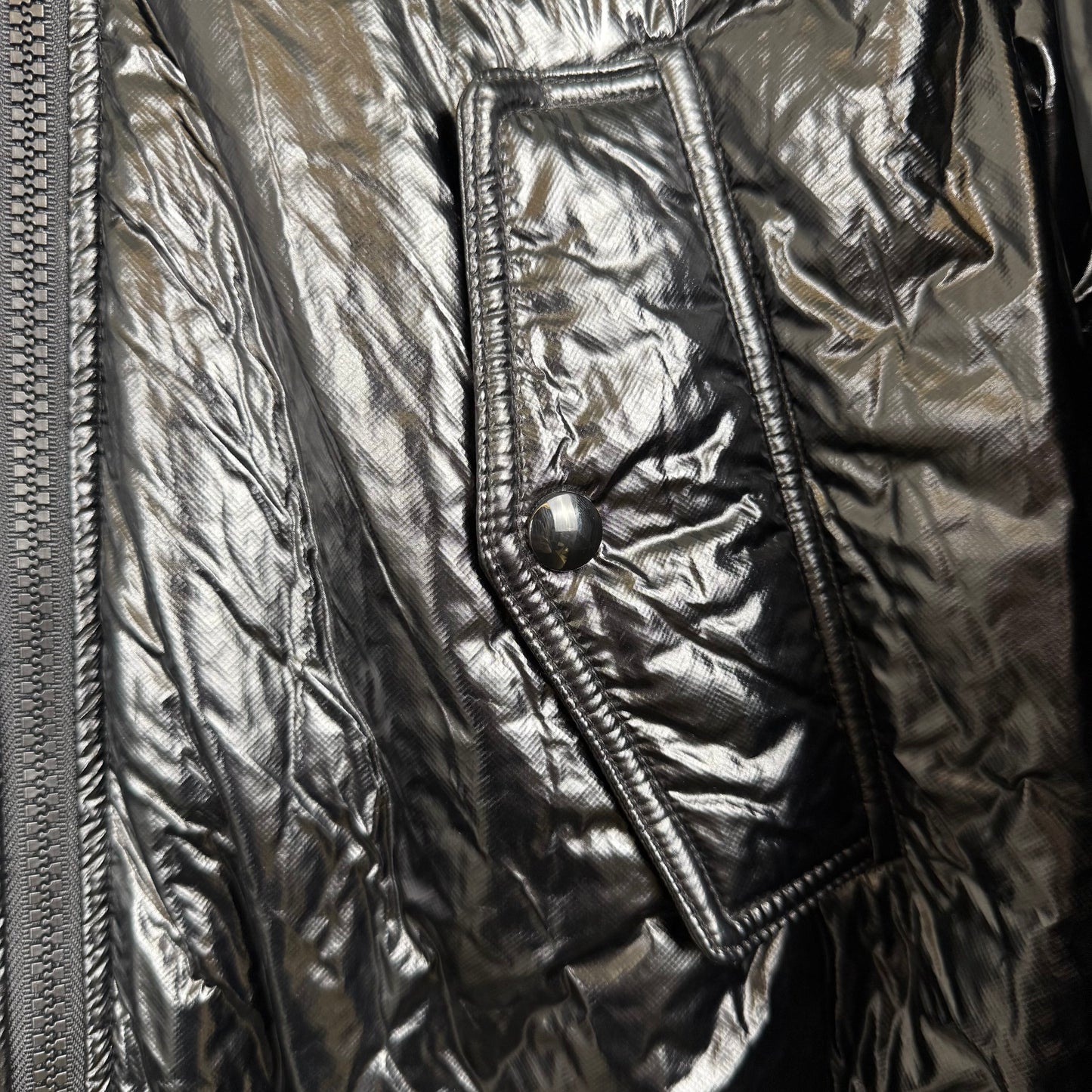 Dries Van Noten FW21 Back-Zip Crinkled Technical Bomber