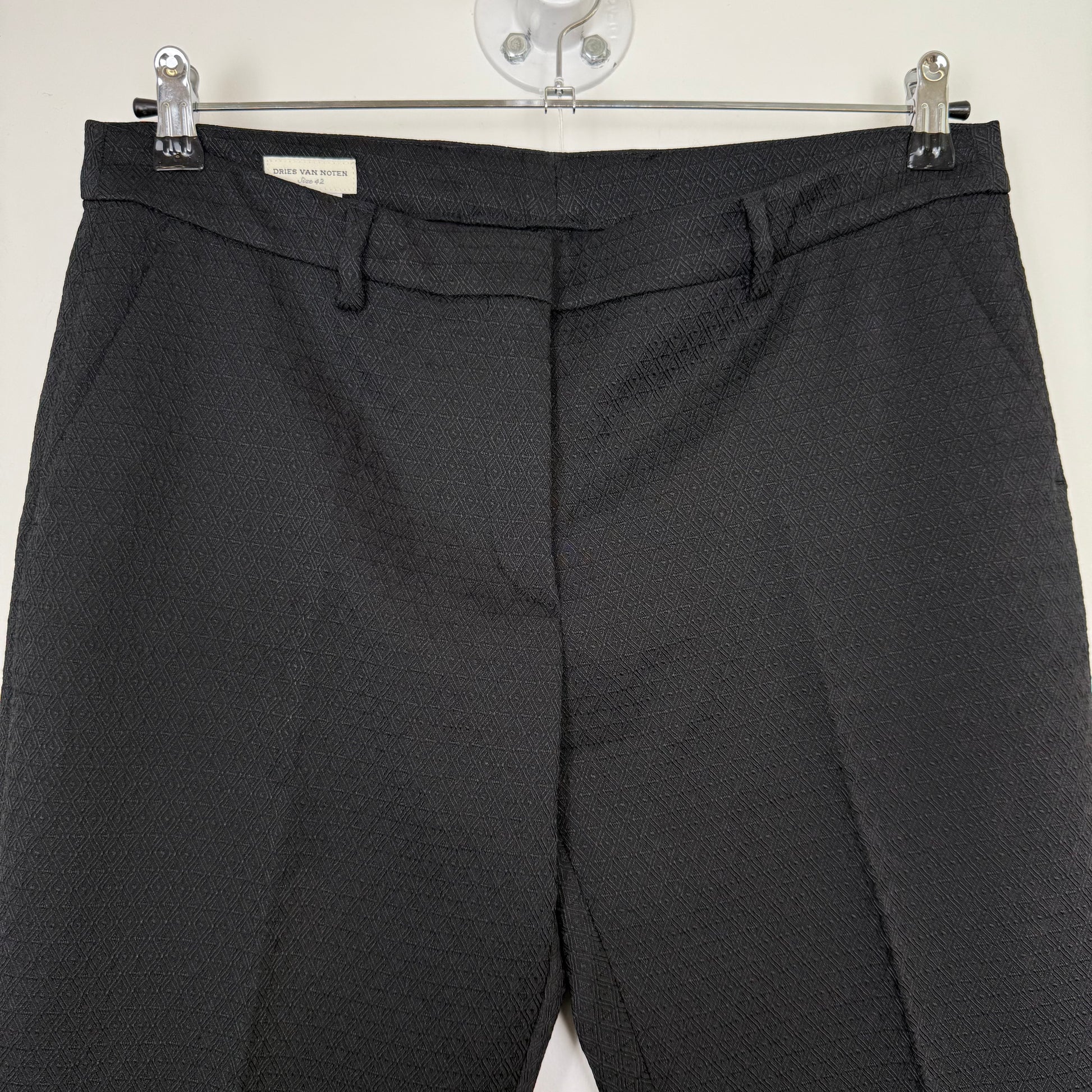 Dries van Noten Textured Slim-Fit trousers with ankle zips