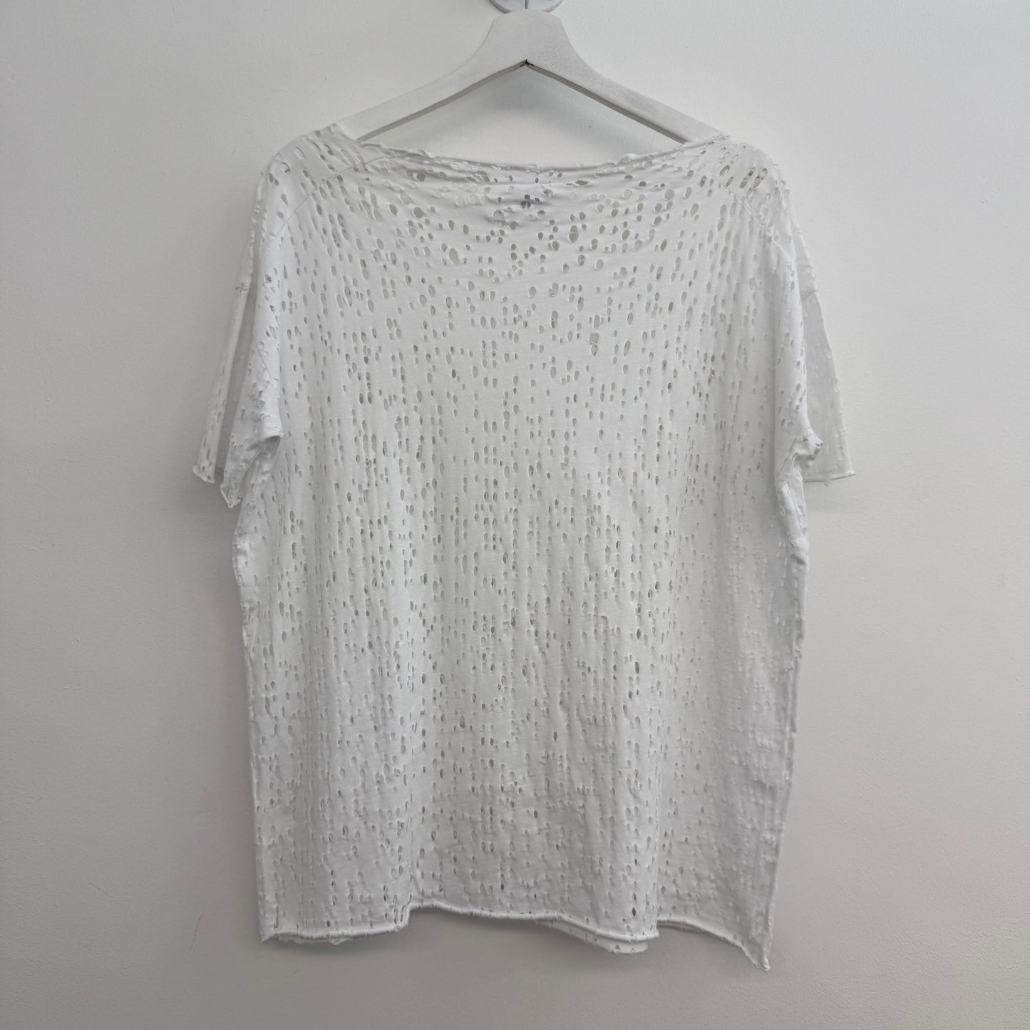 MM6 Maison Margiela Distressed Perforated Oversized Tee
