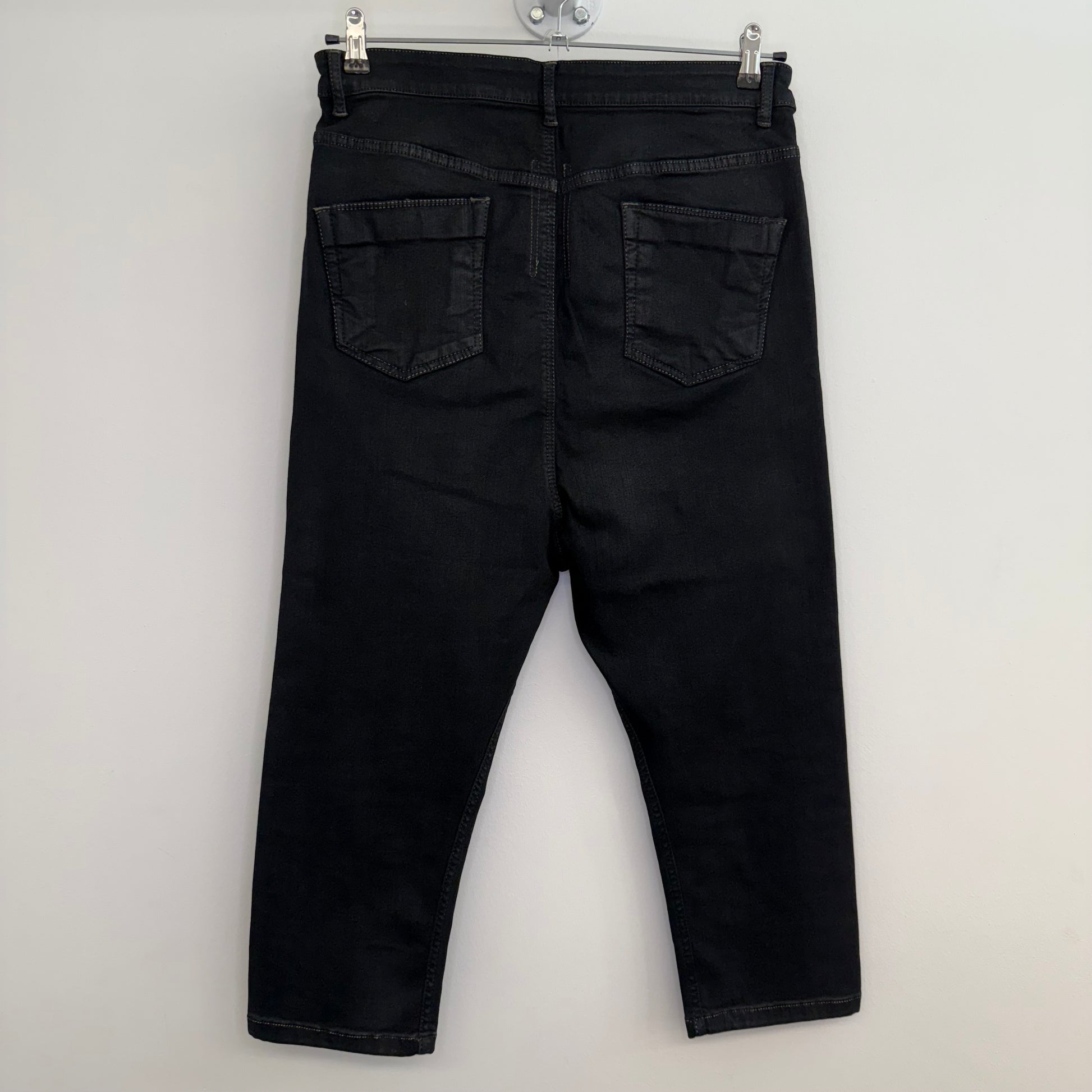 Rick Owens DRKSHDW 3/4 waxed drop crotch jeans