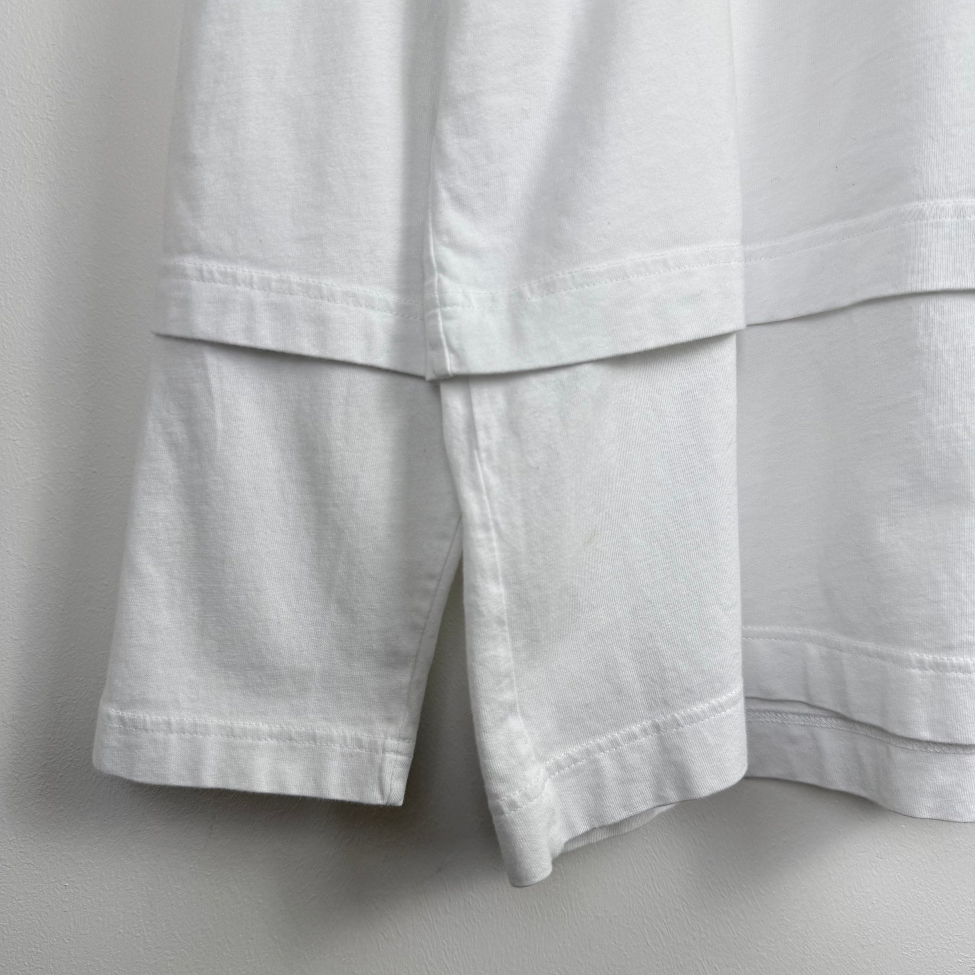 Comme des Garçons SHIRT Double Layer White Long Sleeve Tee