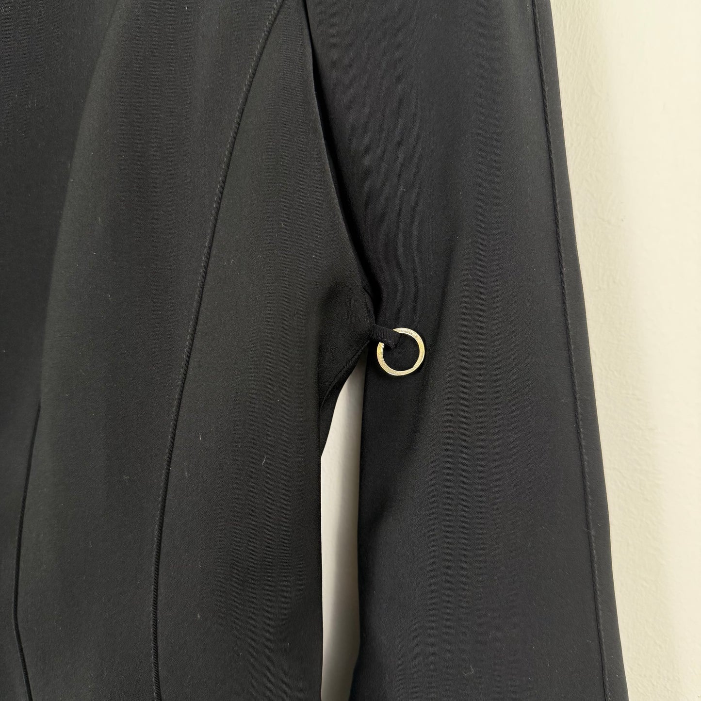 Mugler Structured Black Blazer with Zipper Cuffs