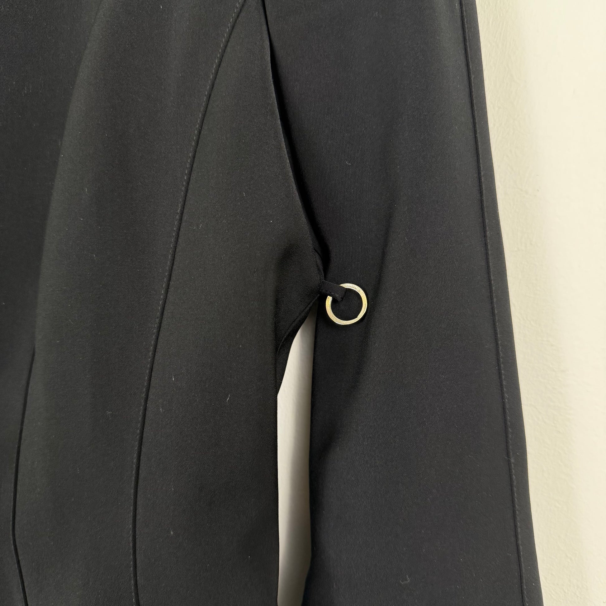 Mugler Structured Black Blazer with Zipper Cuffs