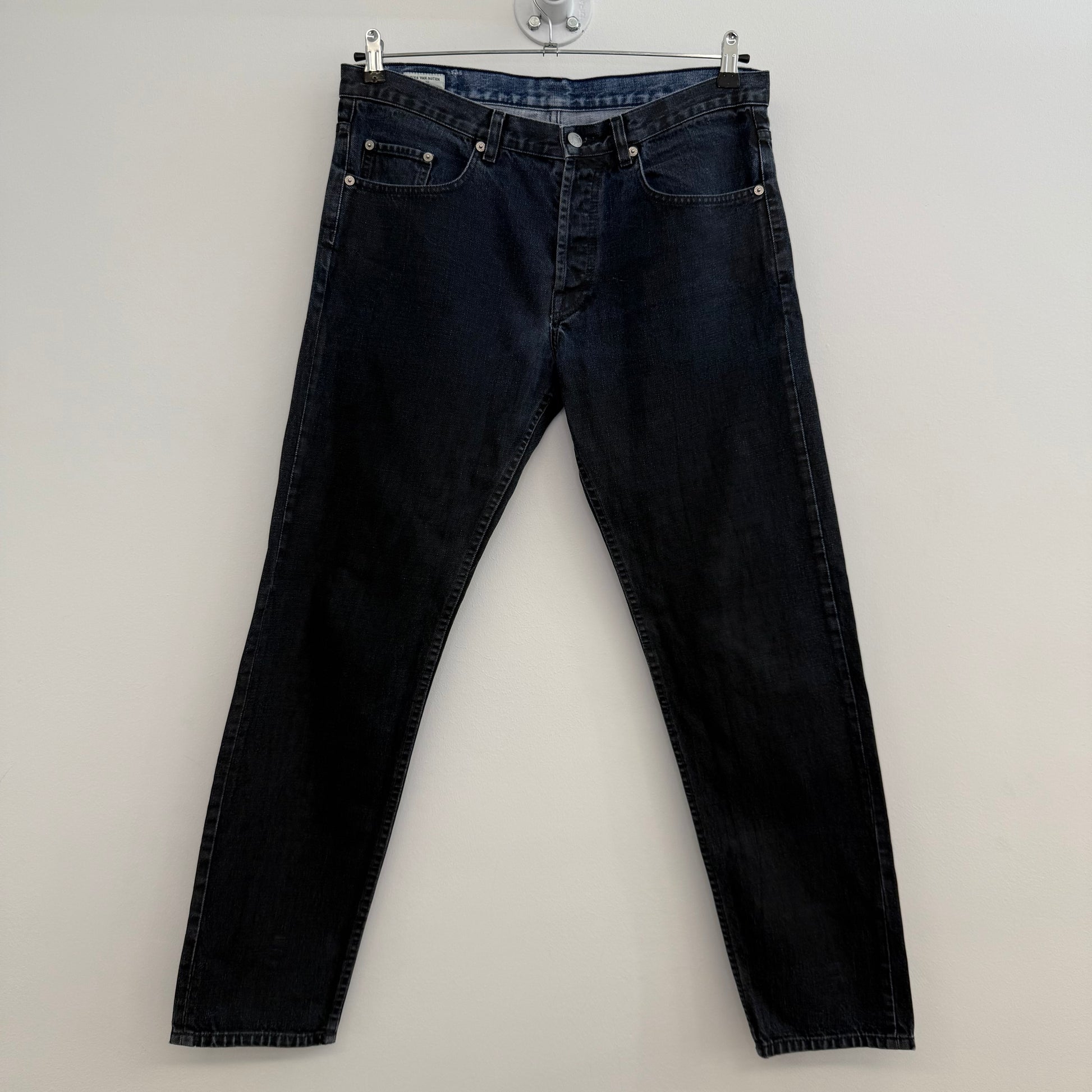 Dries van Noten Jeans, blue waxed denim