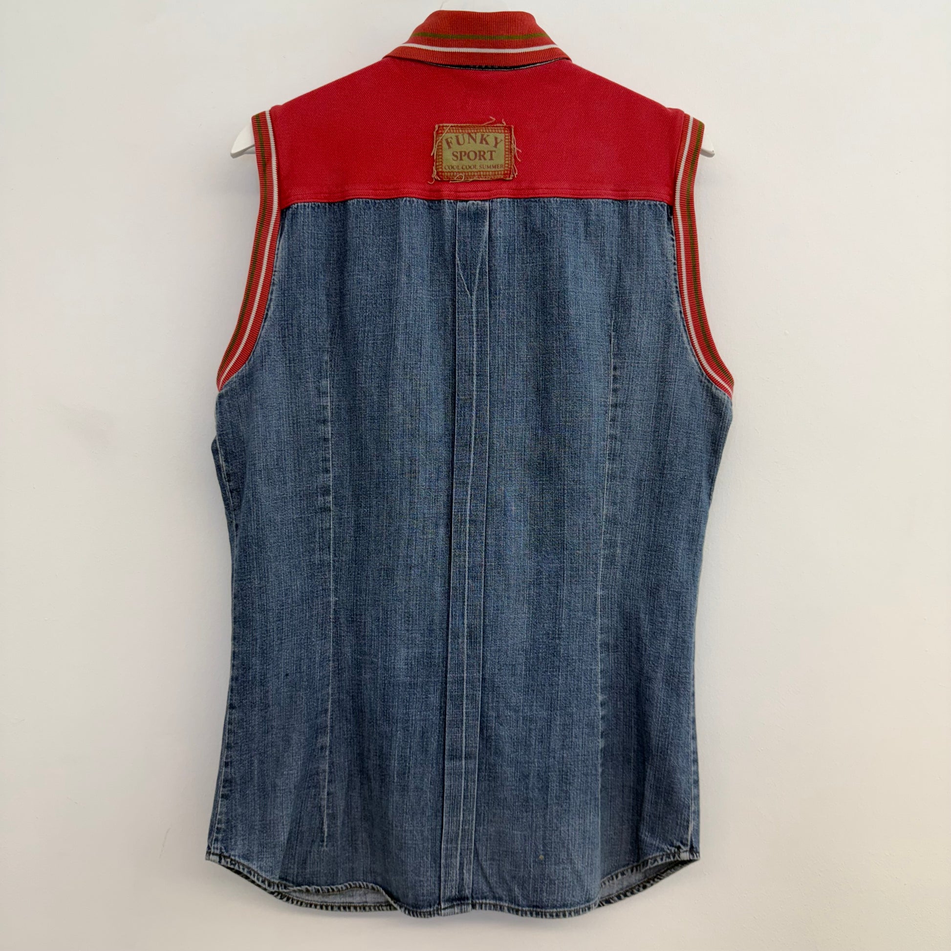 Dolce & Gabbana D&G Vintage "Funky Sport" Denim Sleeveless Shirt Vest