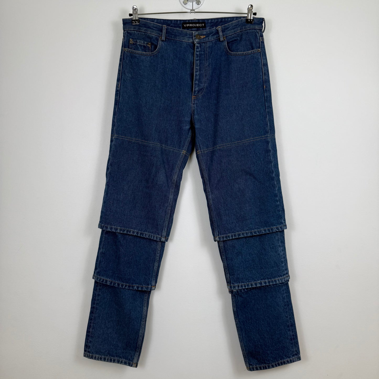 Y/Project Multi-Cuff Layered Denim Jeans
