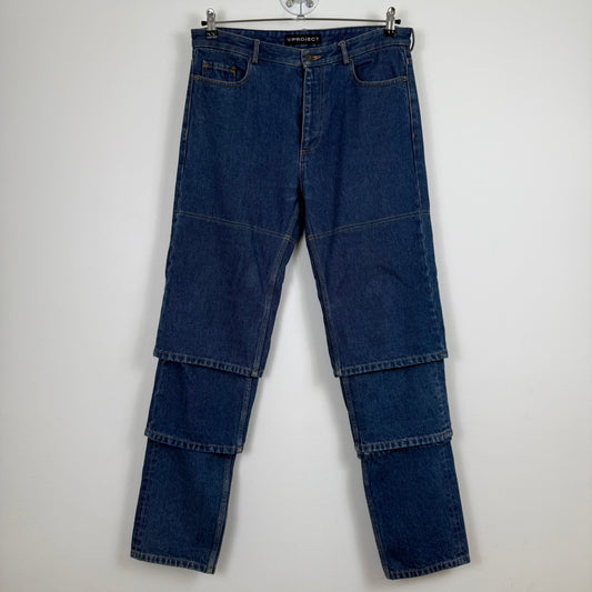 Y/Project Multi-Cuff Layered Denim Jeans