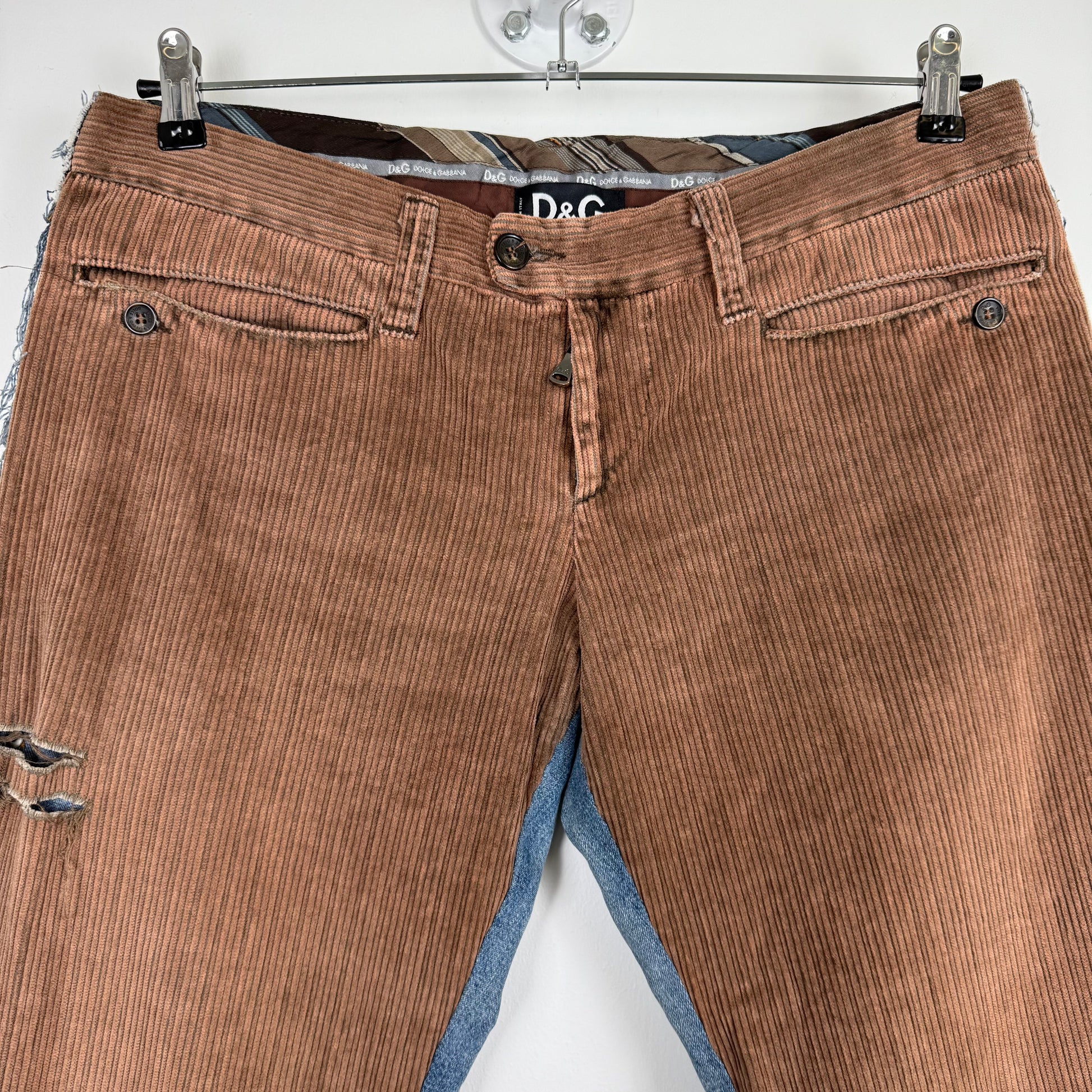 D&G Dolce & Gabbana Hybrid Corduroy-Denim Pants