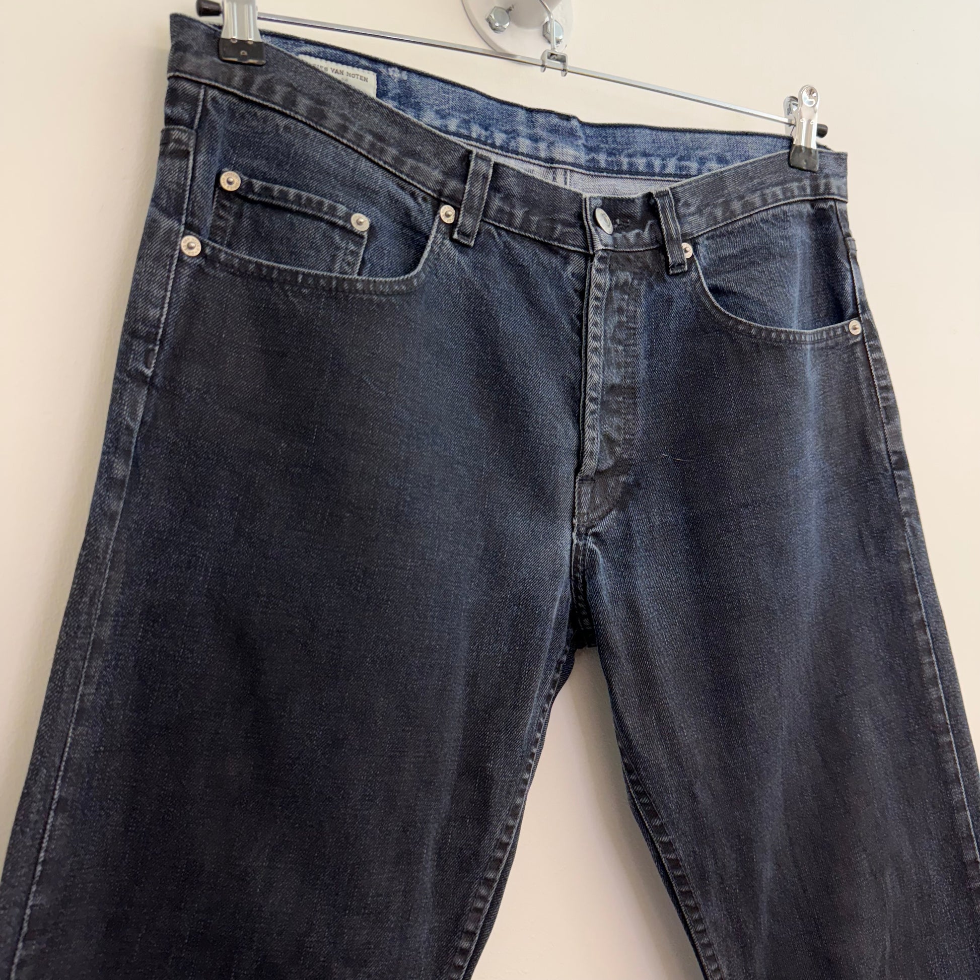 Dries van Noten Jeans, blue waxed denim