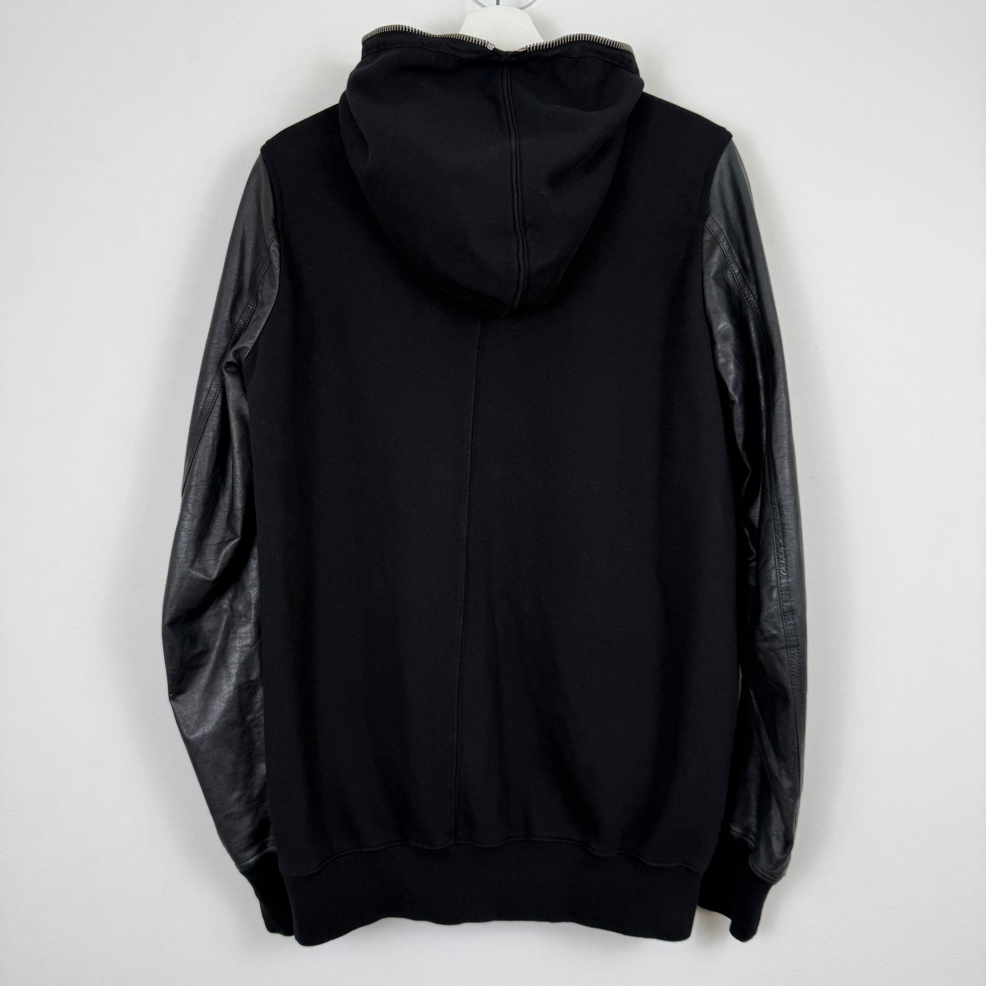 Rick Owens DRKSHDW Leather-Sleeve Gimp Hoodie ss15