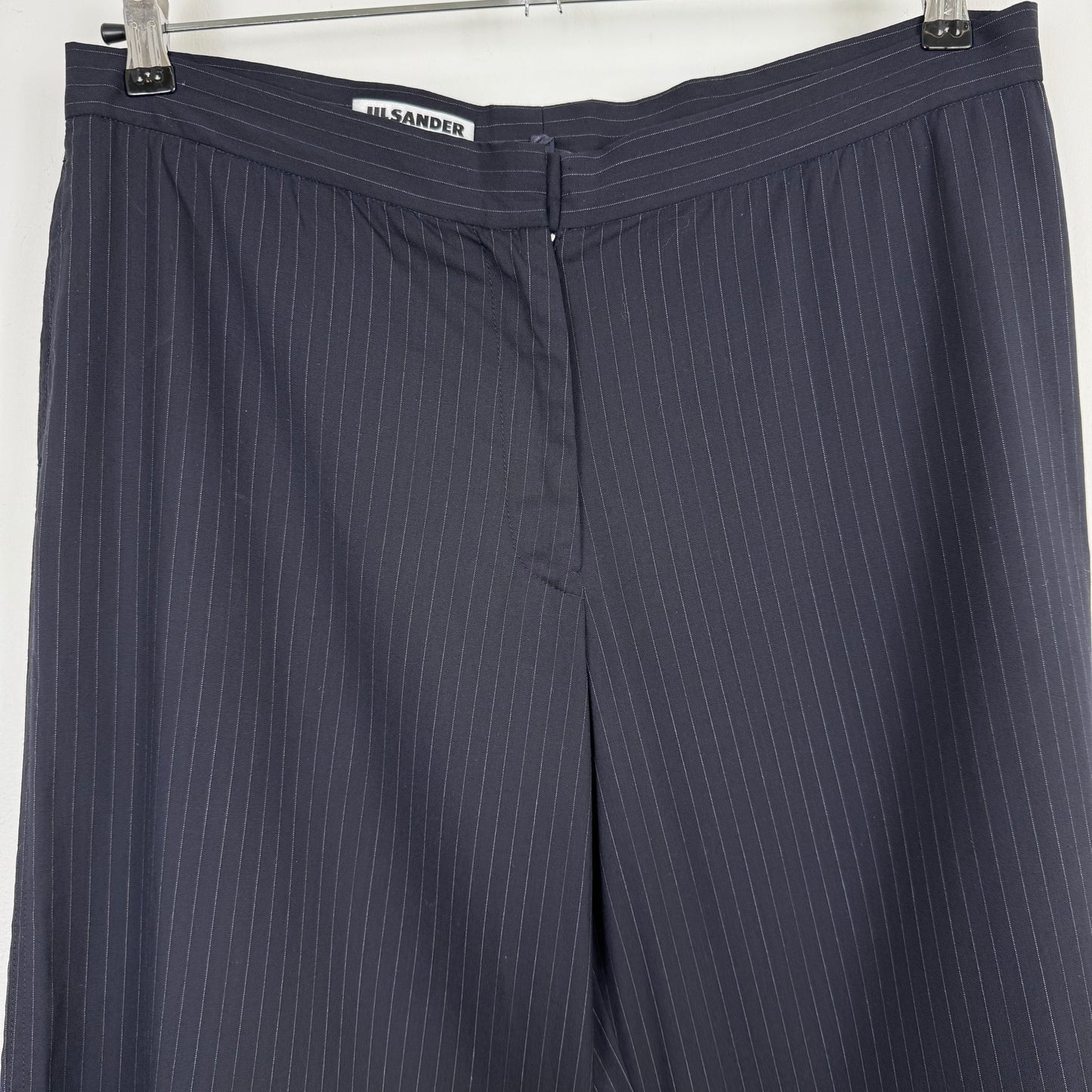 Jil Sander by Raf Simons wide leg pinstripe trousers