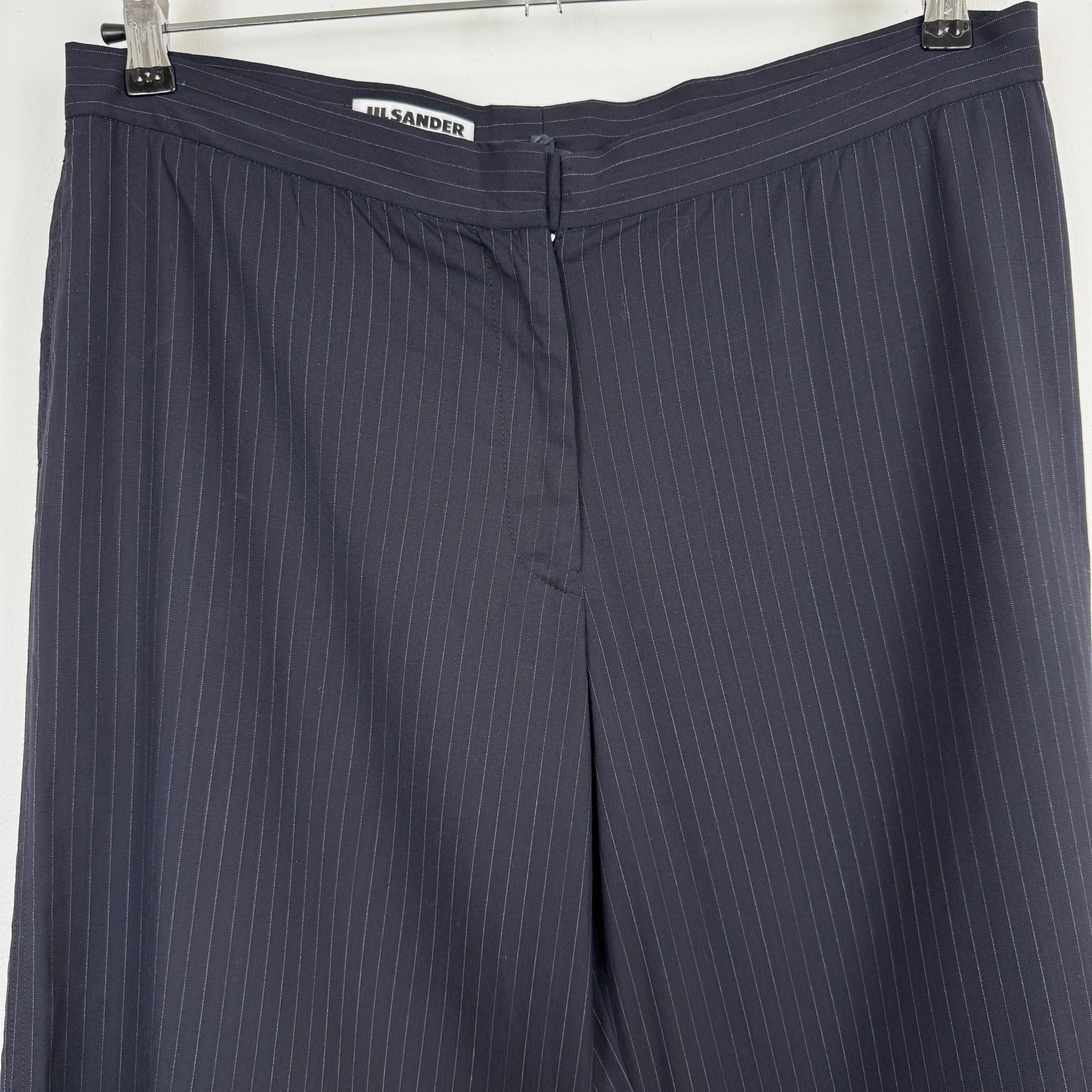 Jil Sander by Raf Simons wide leg pinstripe trousers