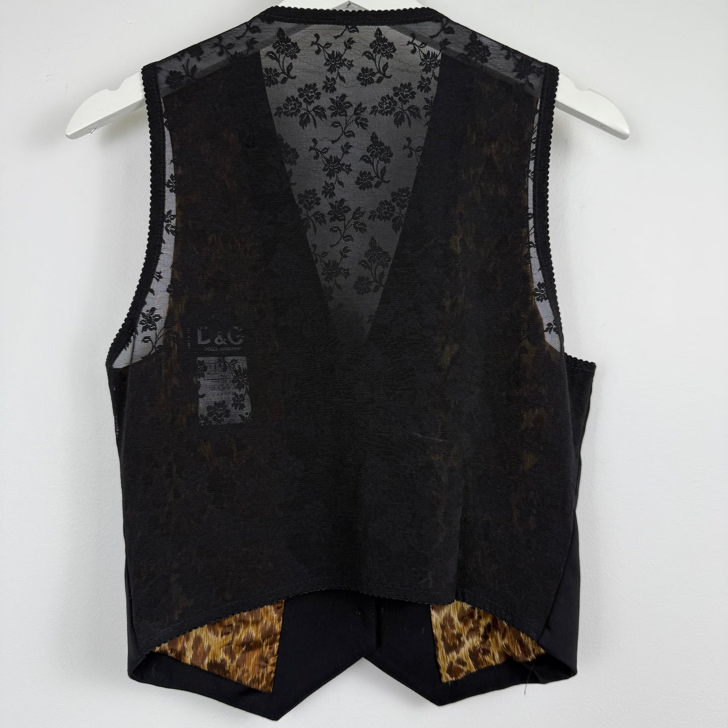 Dolce & Gabbana Leopard Lining Blazer & Lace Back Vest Set