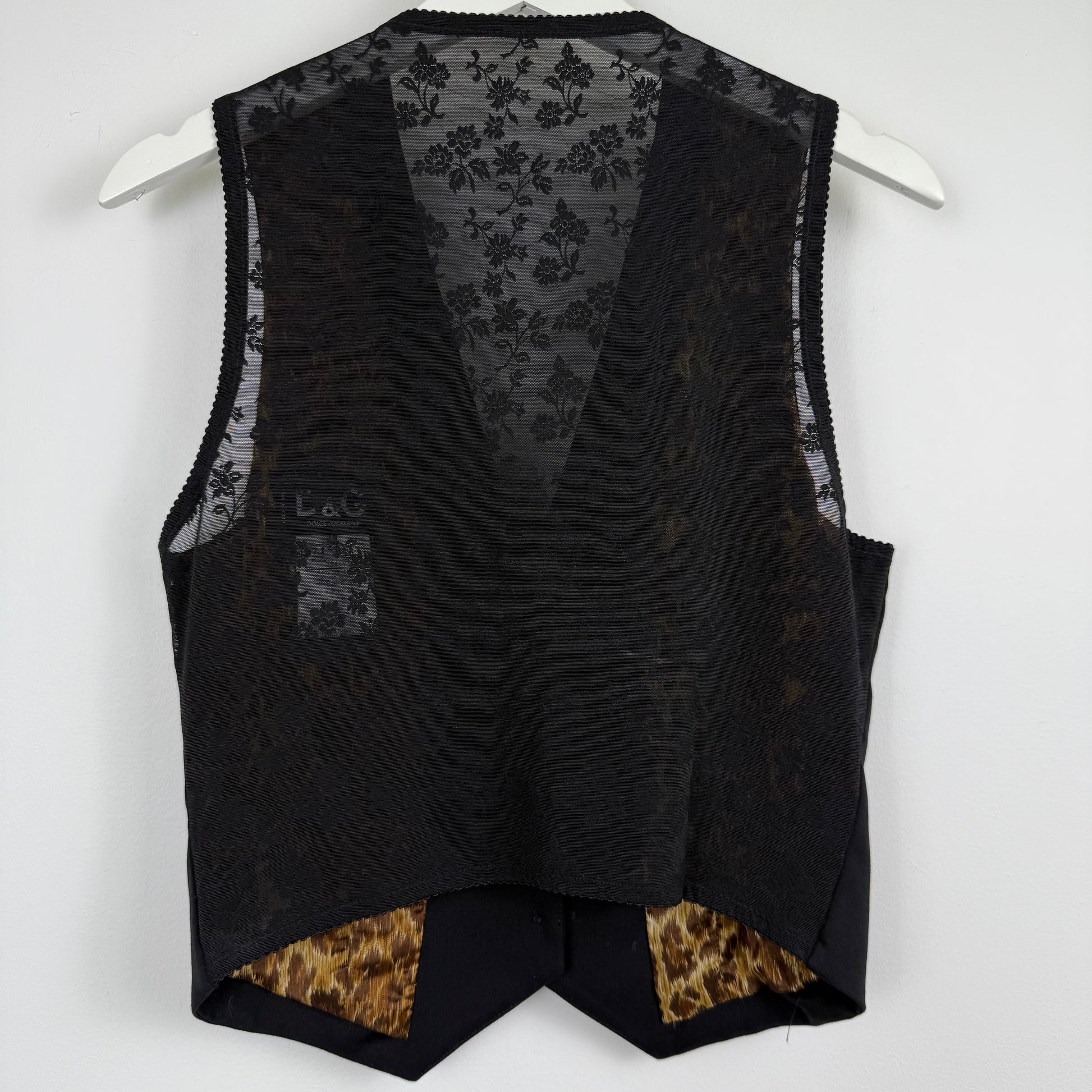 Dolce & Gabbana Leopard Lining Blazer & Lace Back Vest Set