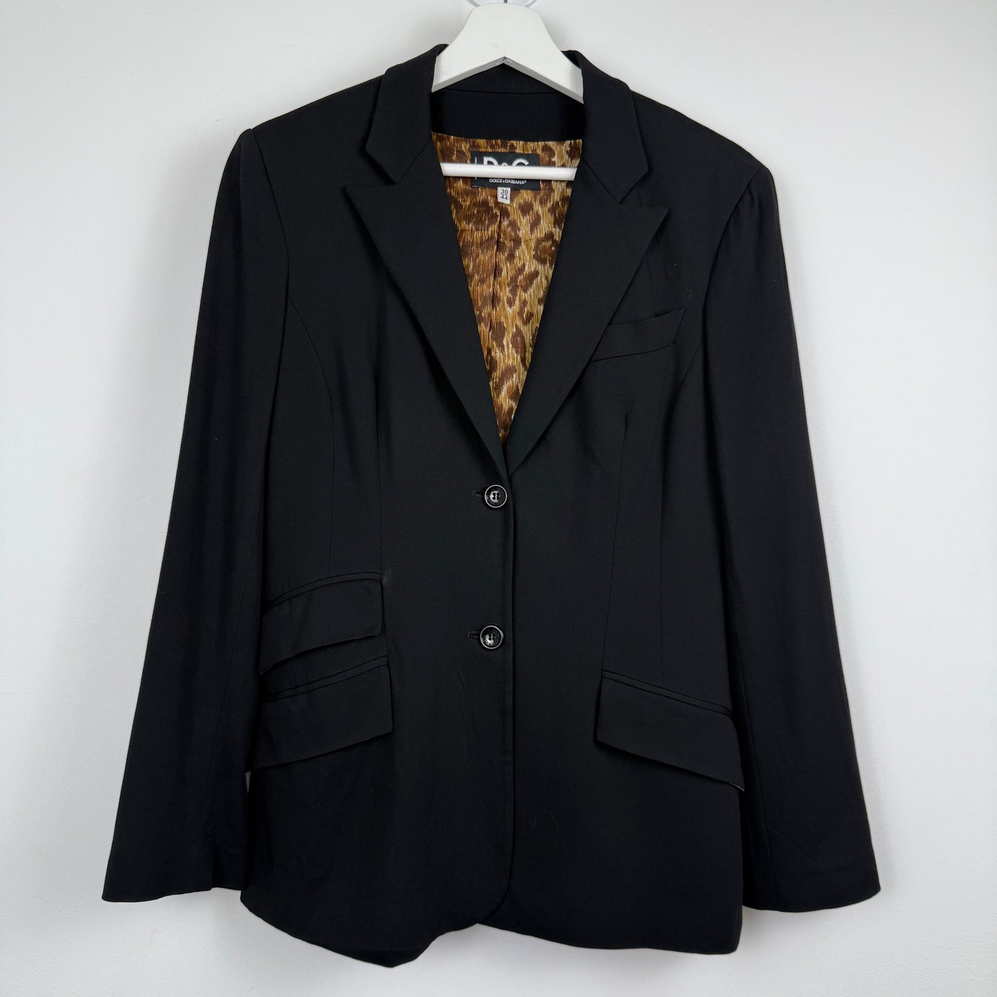Dolce & Gabbana Leopard Lining Blazer & Lace Back Vest Set
