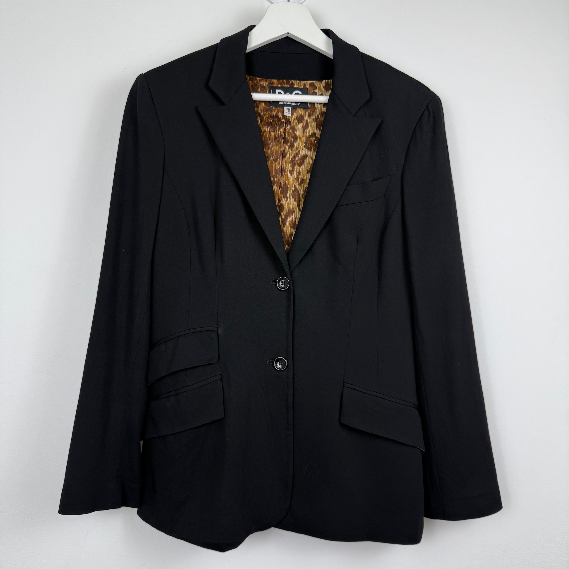 Dolce & Gabbana Leopard Lining Blazer & Lace Back Vest Set