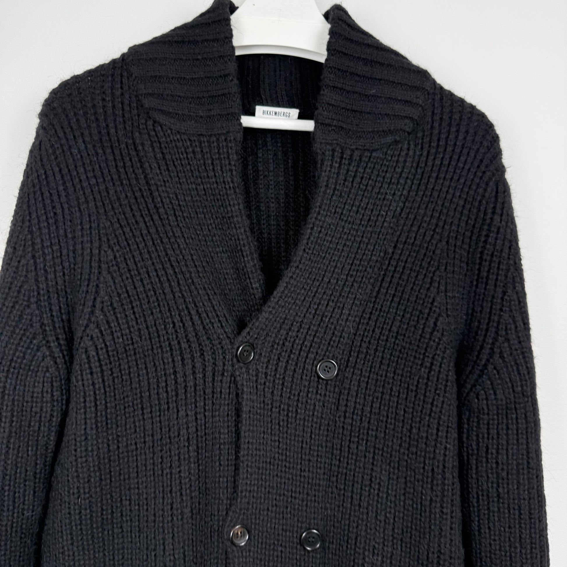 Bikkembergs long knitted black cardigan