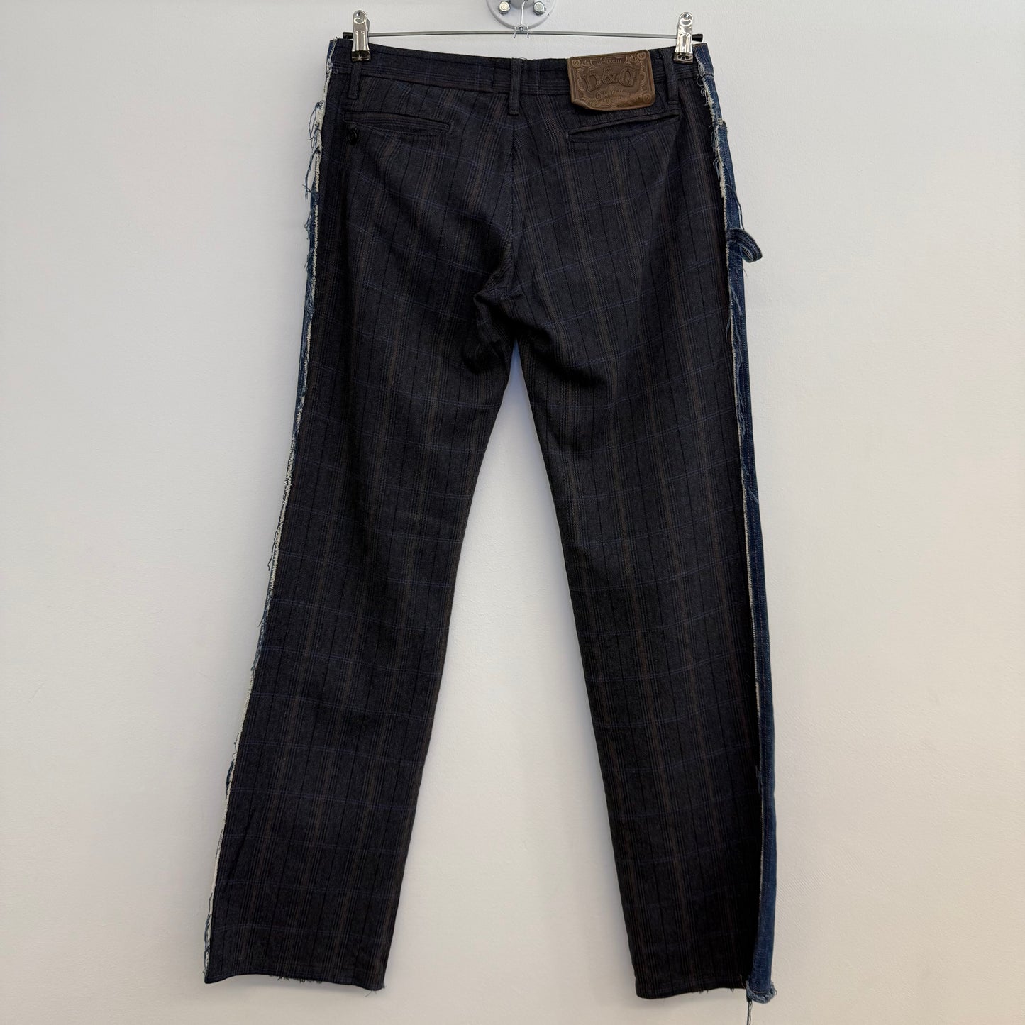 D&G Dolce & Gabbana Hybrid Denim-Checked Trousers