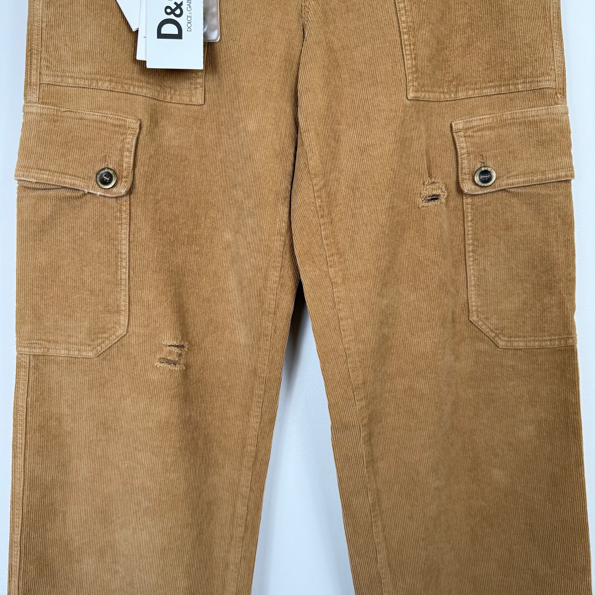 D&G Dolce & Gabbana Vintage Corduroy Cargo Pants - New With Tags