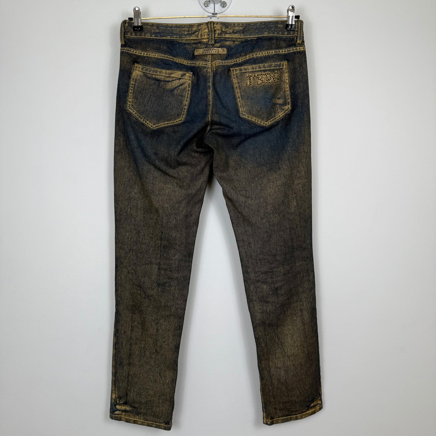 Jean Paul Gaultier (JPG) Gold-Coated Studded Denim
