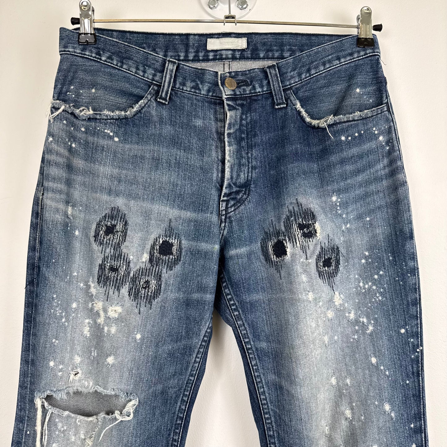 Number (N)ine "Bullet Hole" Distressed Denim Jeans (2001)