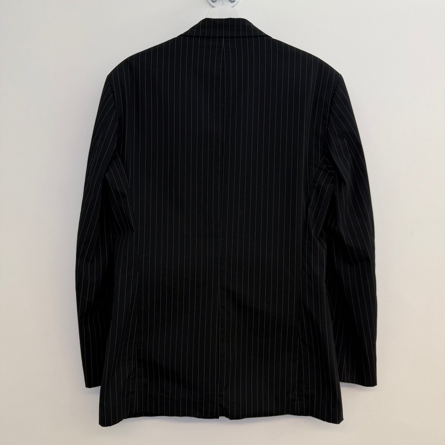 Bikkembergs 2-pieces suit, black with white chalkstripes