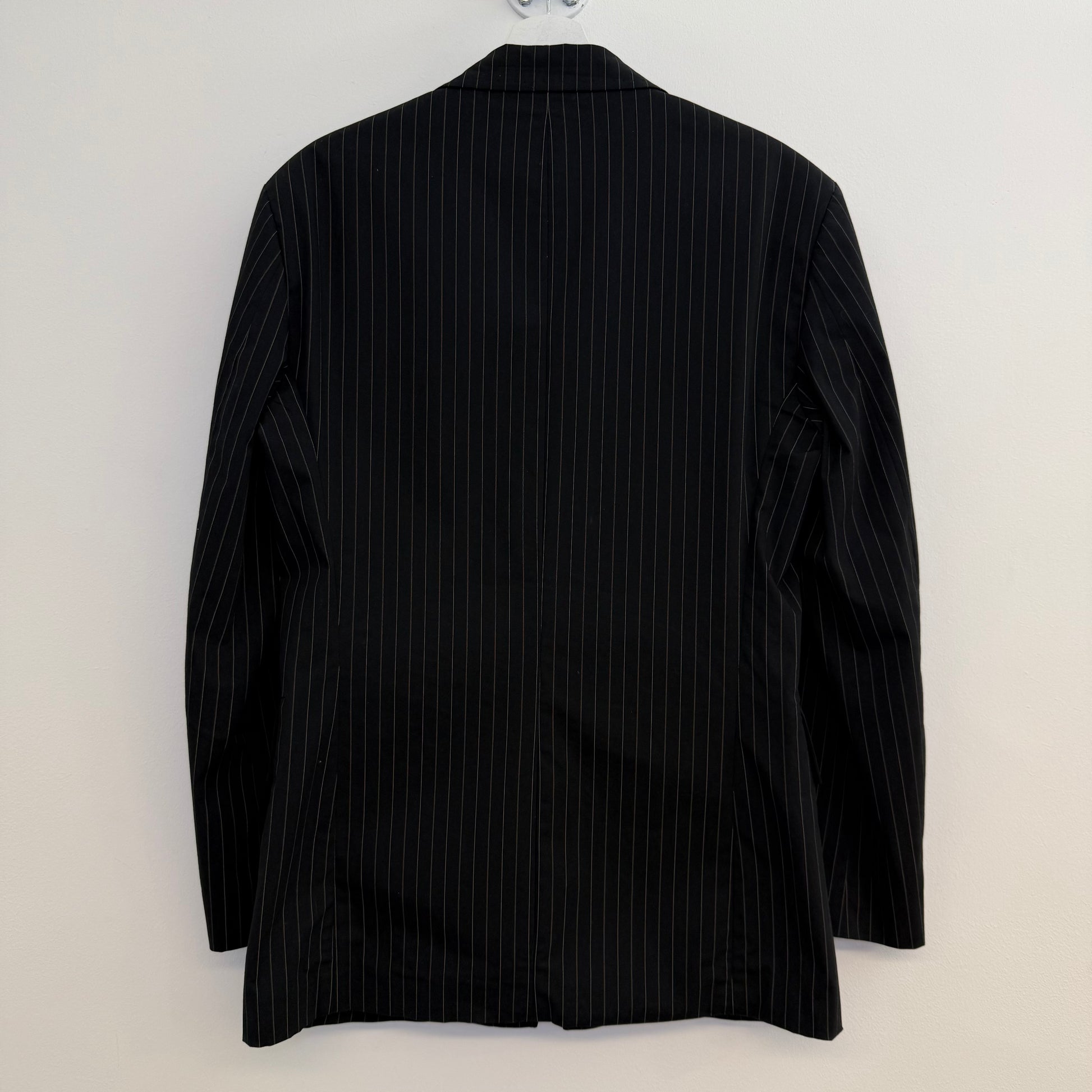 Bikkembergs 2-pieces suit, black with white chalkstripes